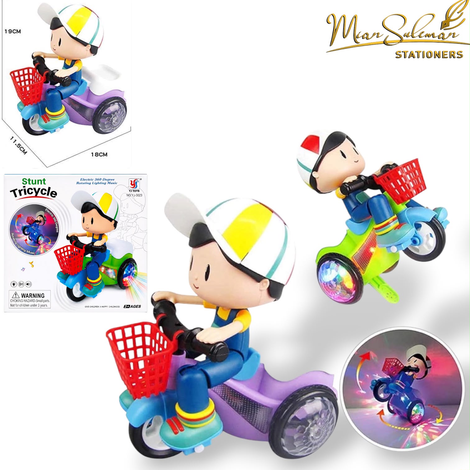 Battery Operated Electric Stunt Tricycle Toy