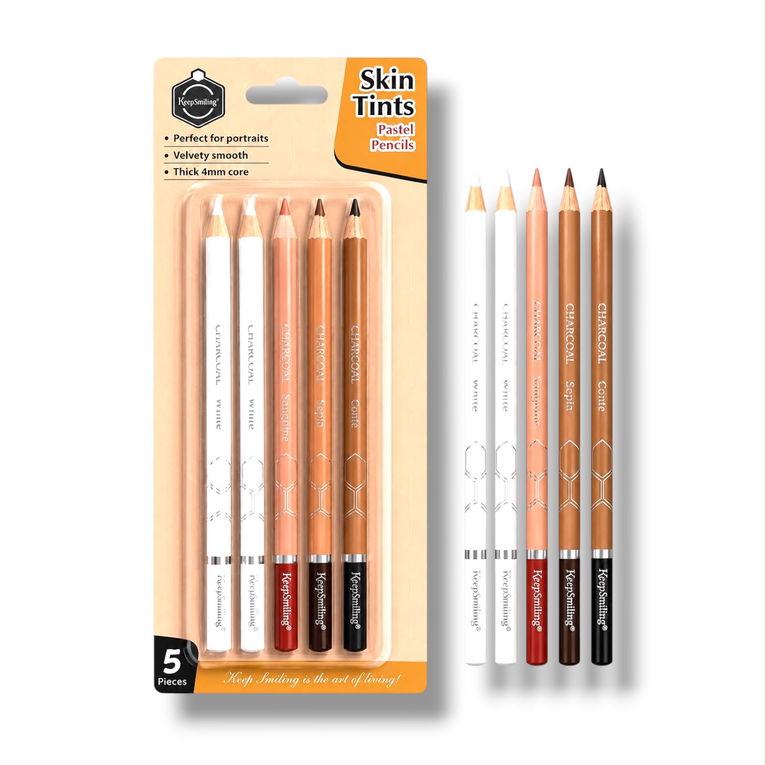 Keep Smiling Skin Tints Pastel Pencils 5 Pcs Set