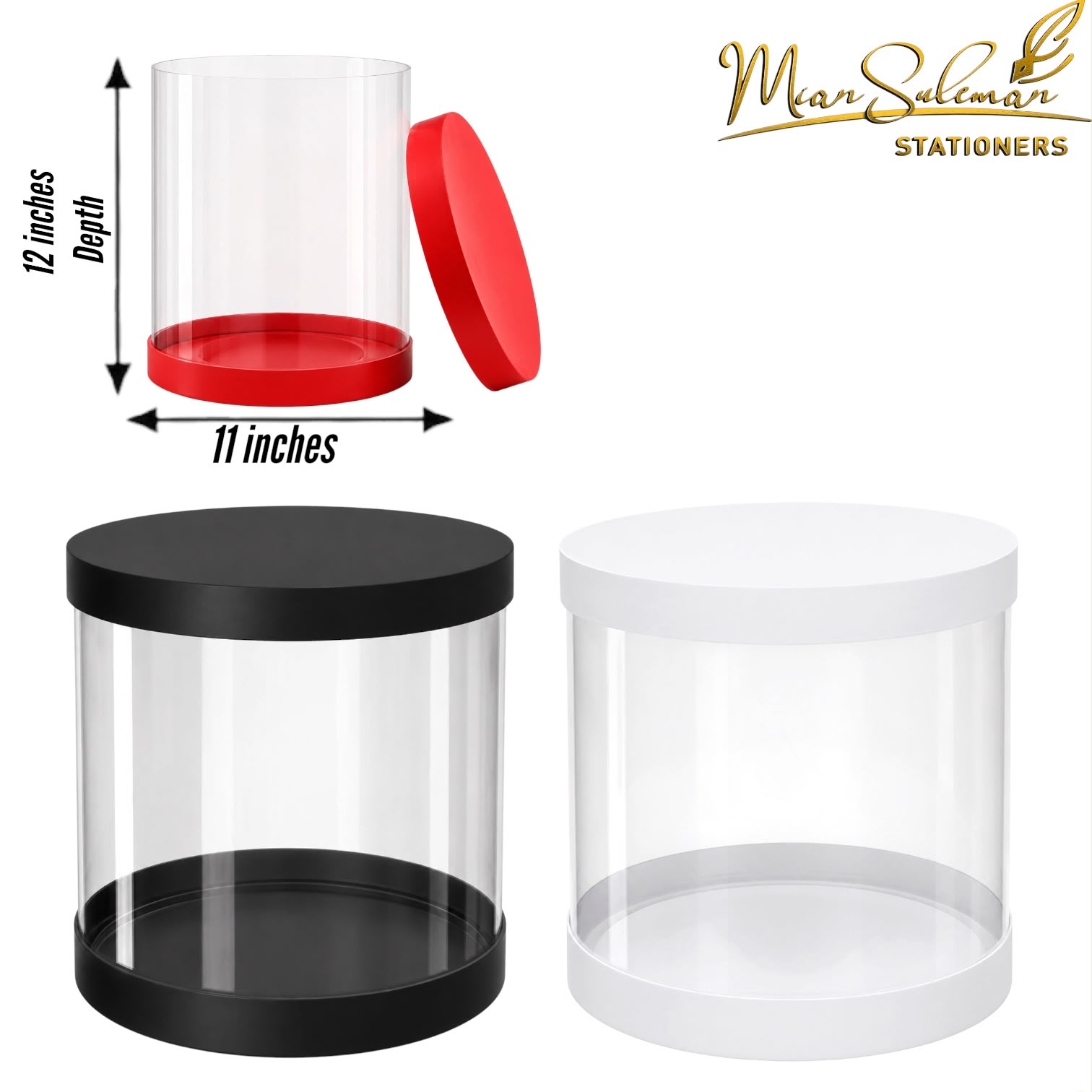 Transparent Round PVC Cylinder Cake Box With Double Sided Lid