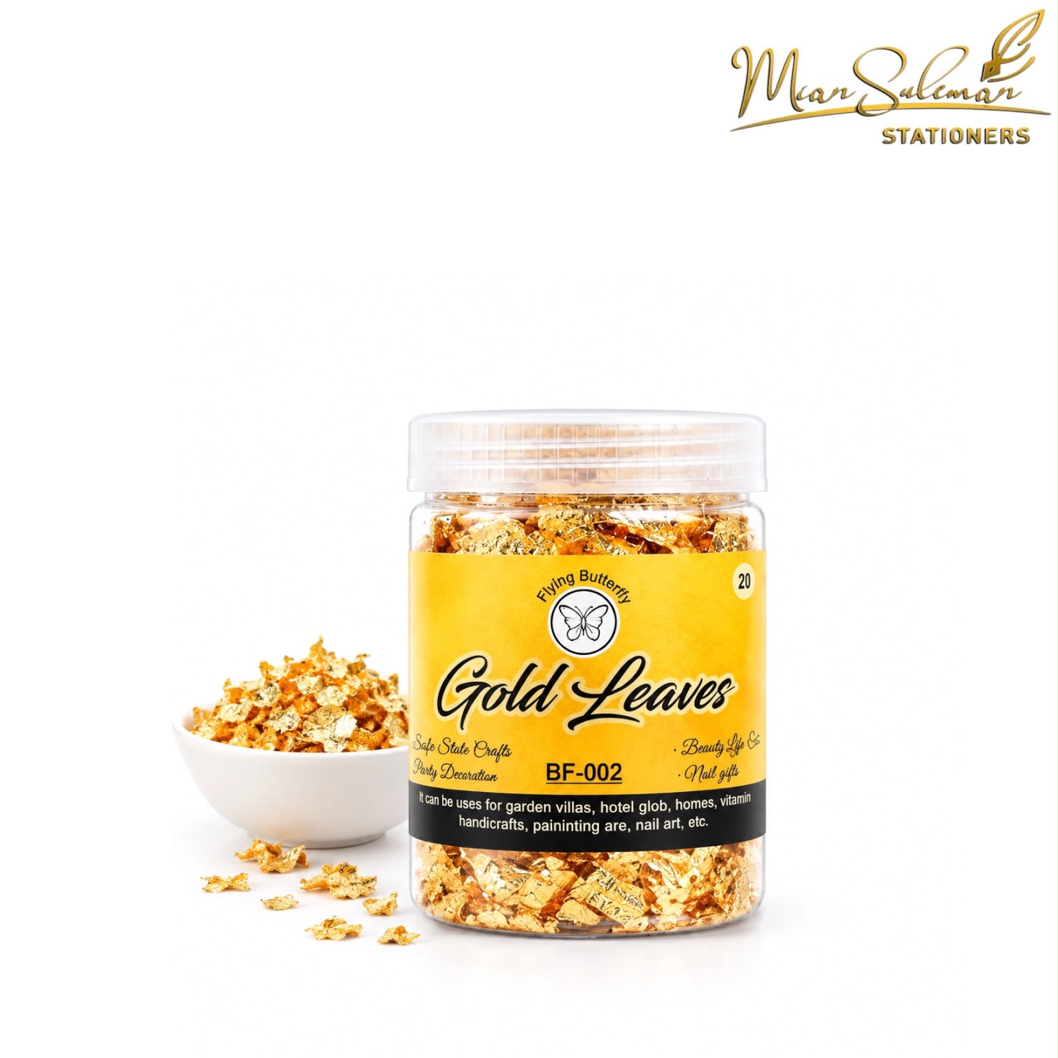 Gold Metallic Leaf Flakes Jar