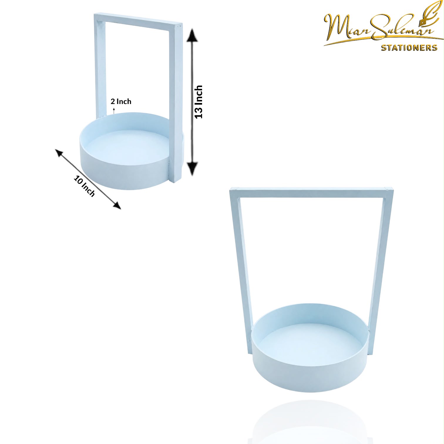 Round Base Storage Basket With Tall Carry Handle