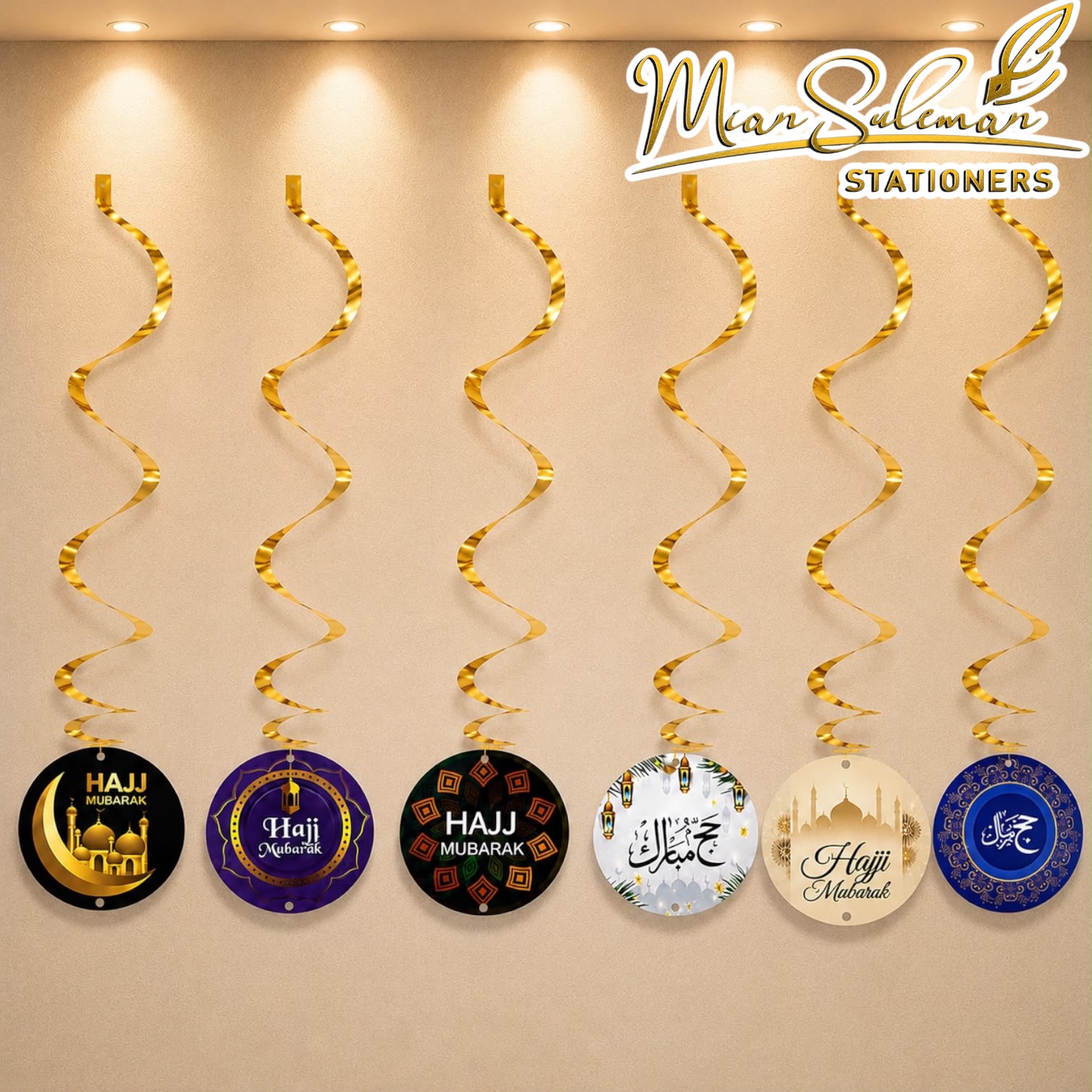 Islamic Hajj Mubarak Spiral Hanging Decorations