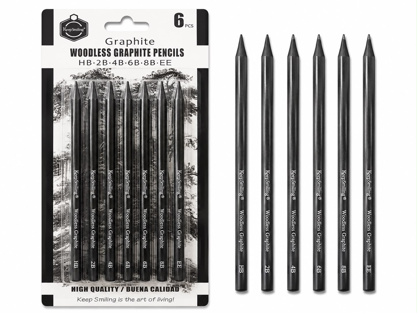 Keep Smiling Graphite Woodless Graphite Pencile