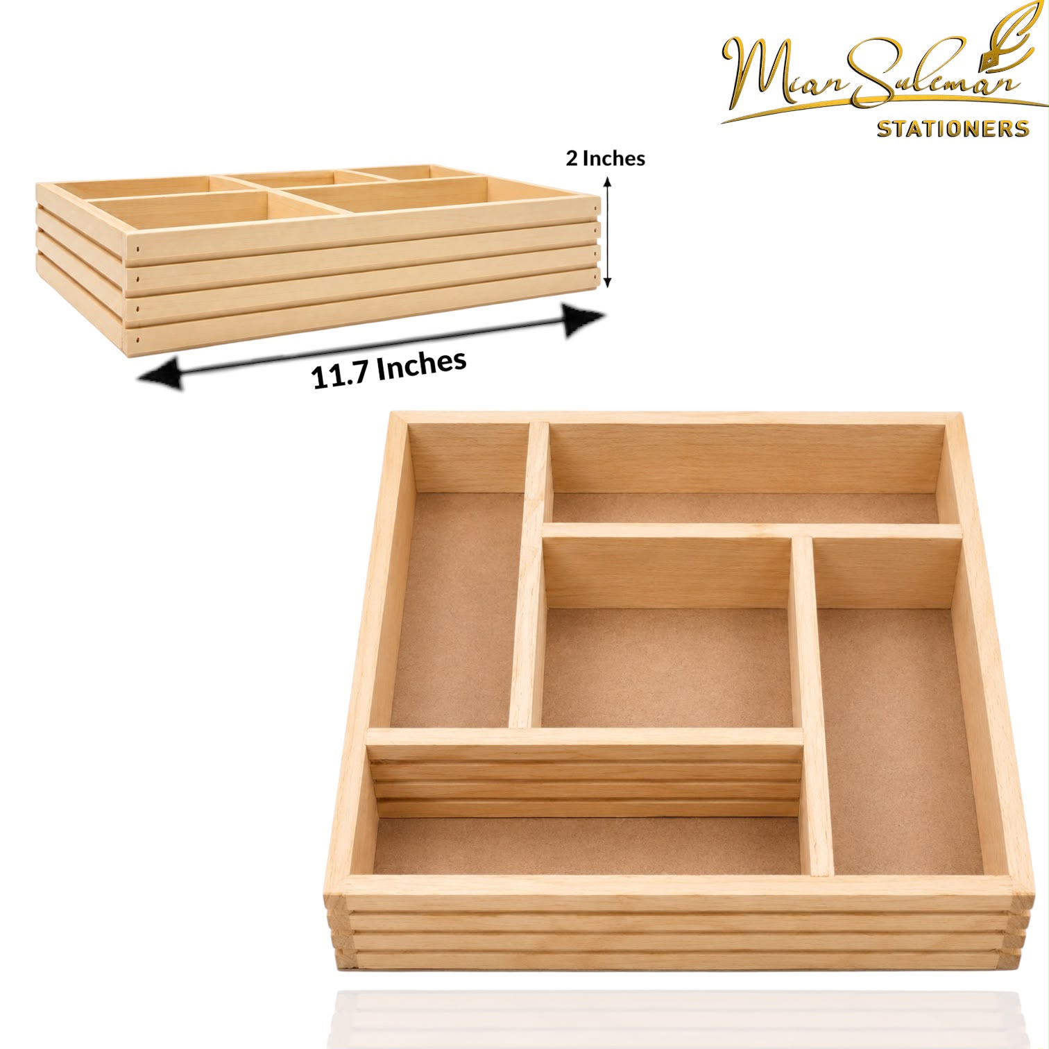 5 Compartment Wooden Sorting Tray