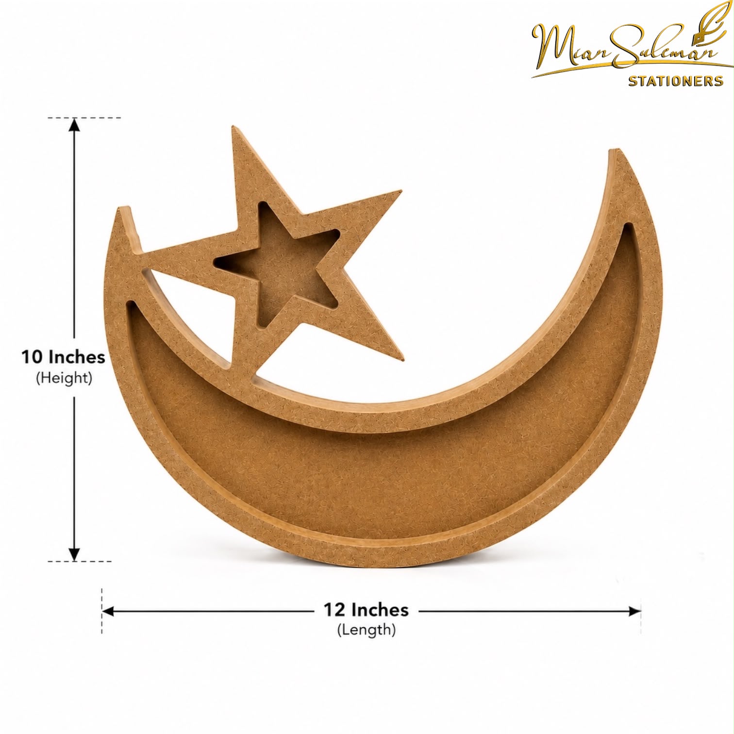 Wooden Crescent Moon & Star Serving Tray