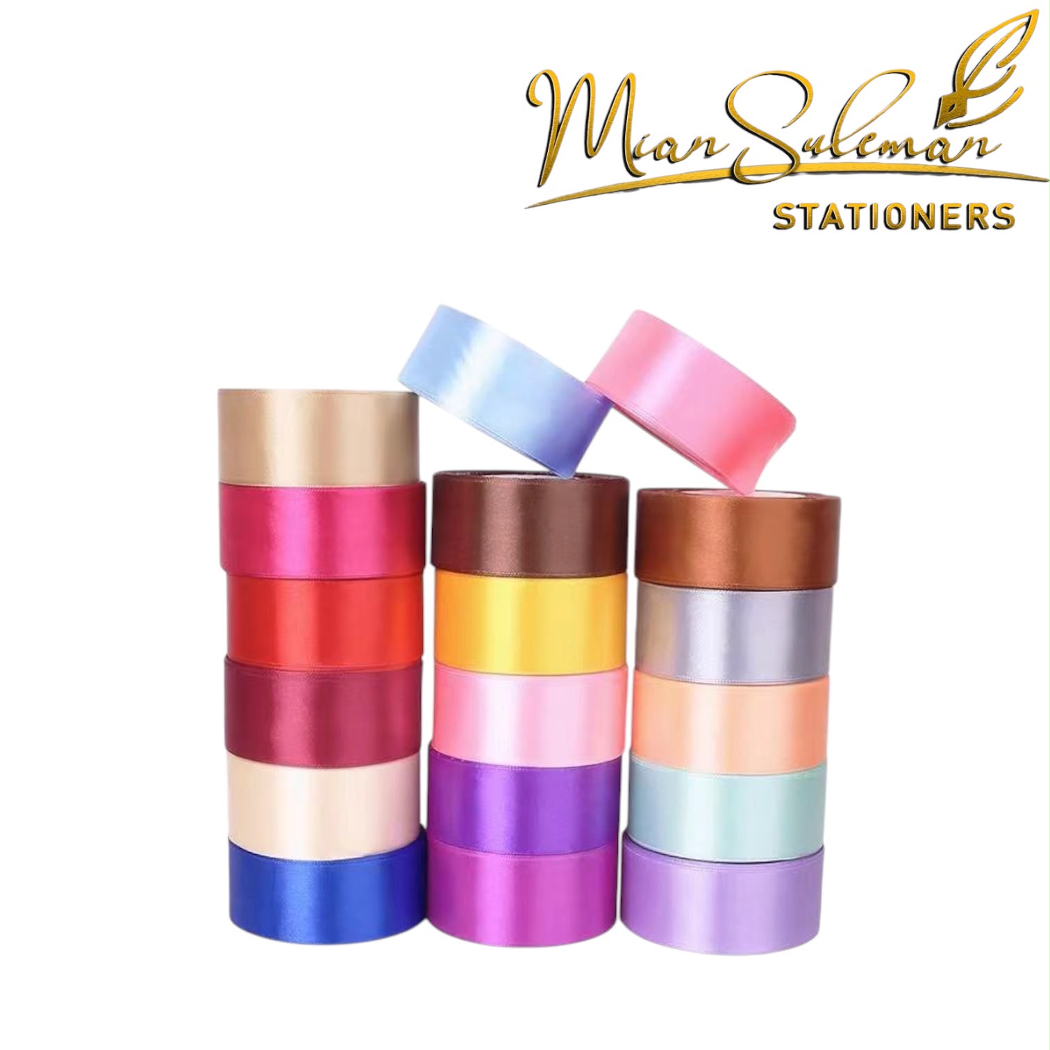 Satin Ribbon Roll 1.5 Inches (Multi Colour)