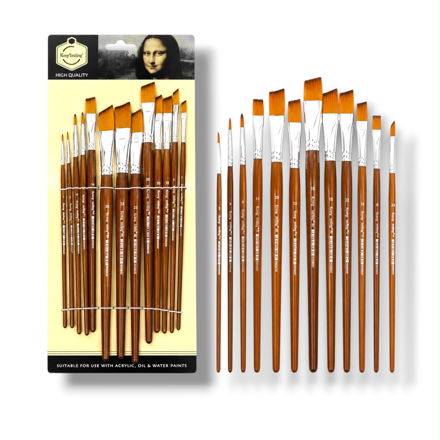 Keep Smiling Artist Angular Shapes Brush 13 Pcs Set