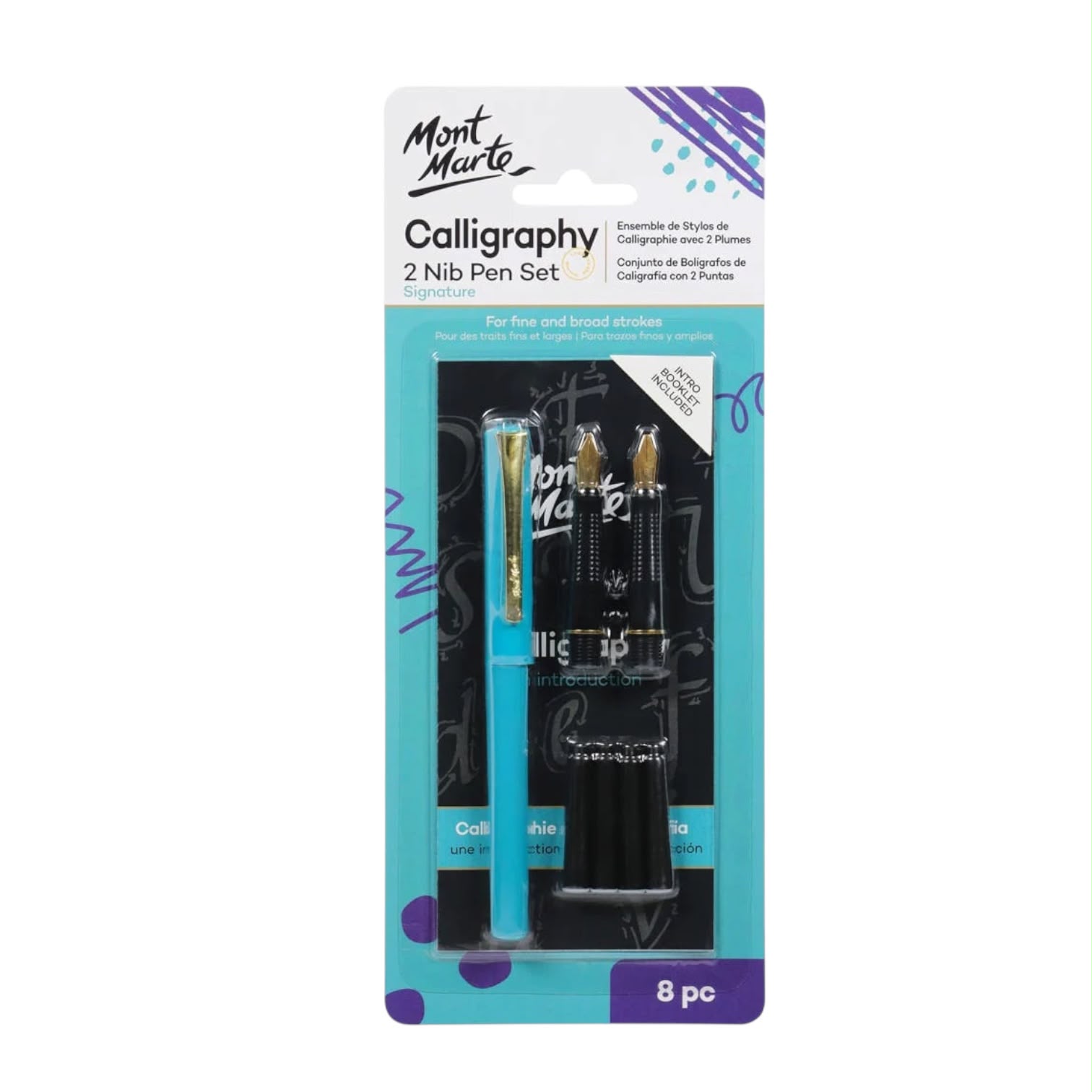 Mont Marte Calligraphy 2 Hib Pen 8 Pcs Set