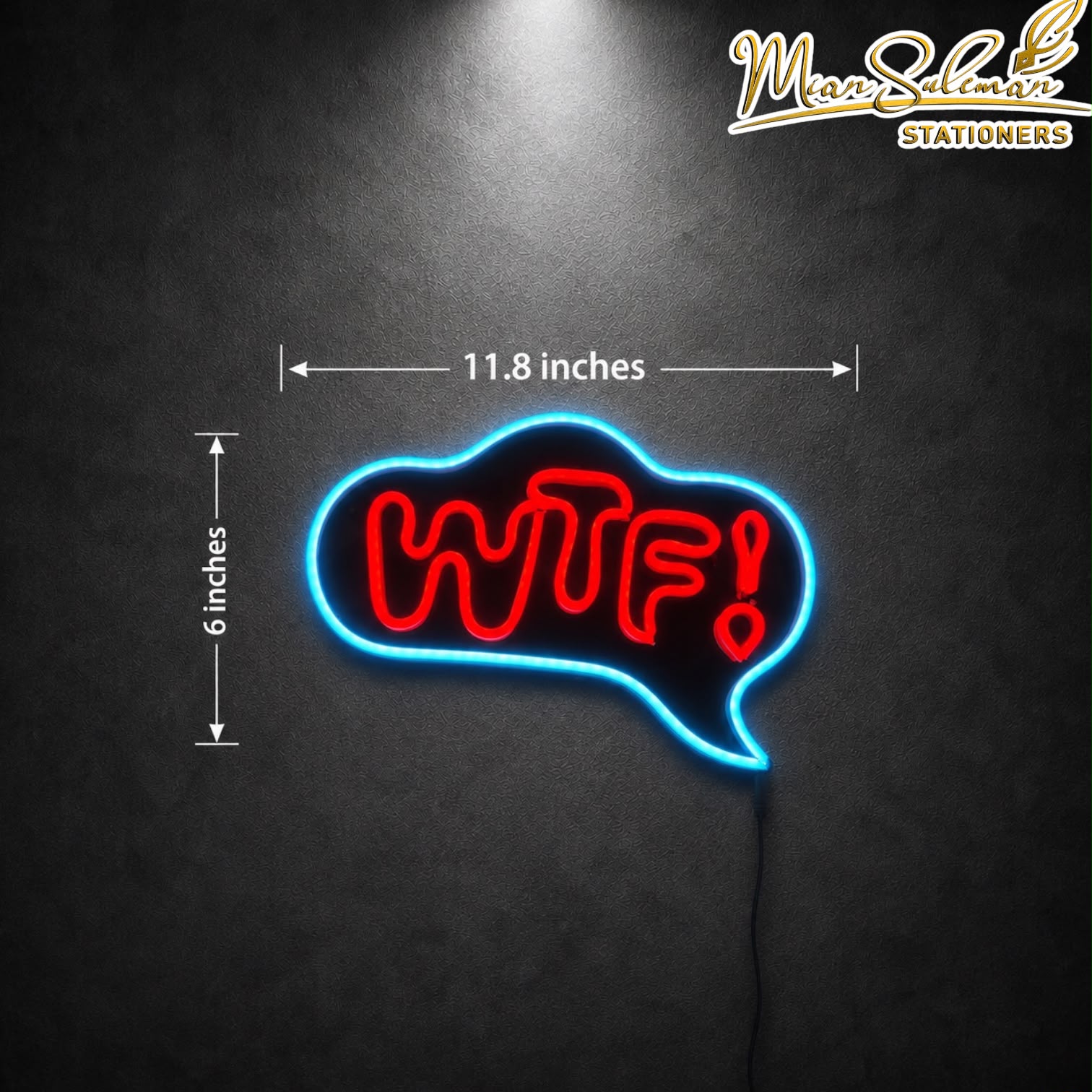LED Neon Board WTF Sign 6x11.8 Inches