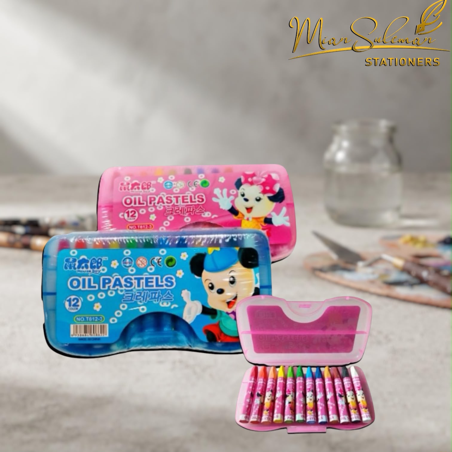 Mouse Boy 12-Color Oil Pastels Crayon Set