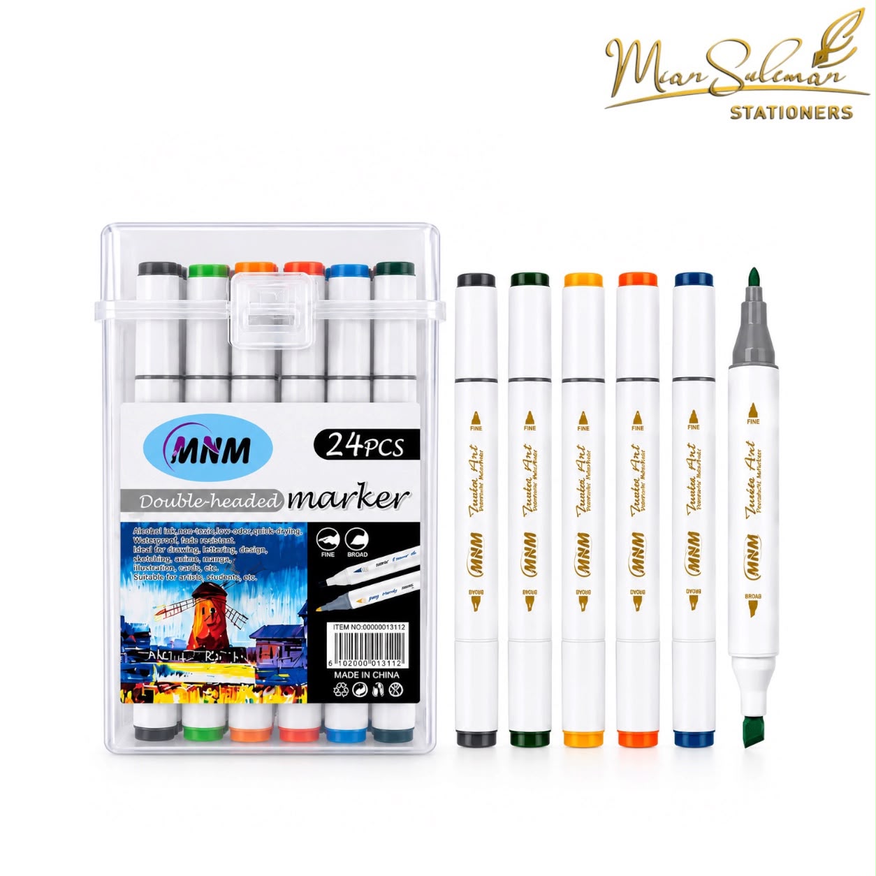 Double Headed Cut & Round Tip Marker Pack Of 24 Pcs