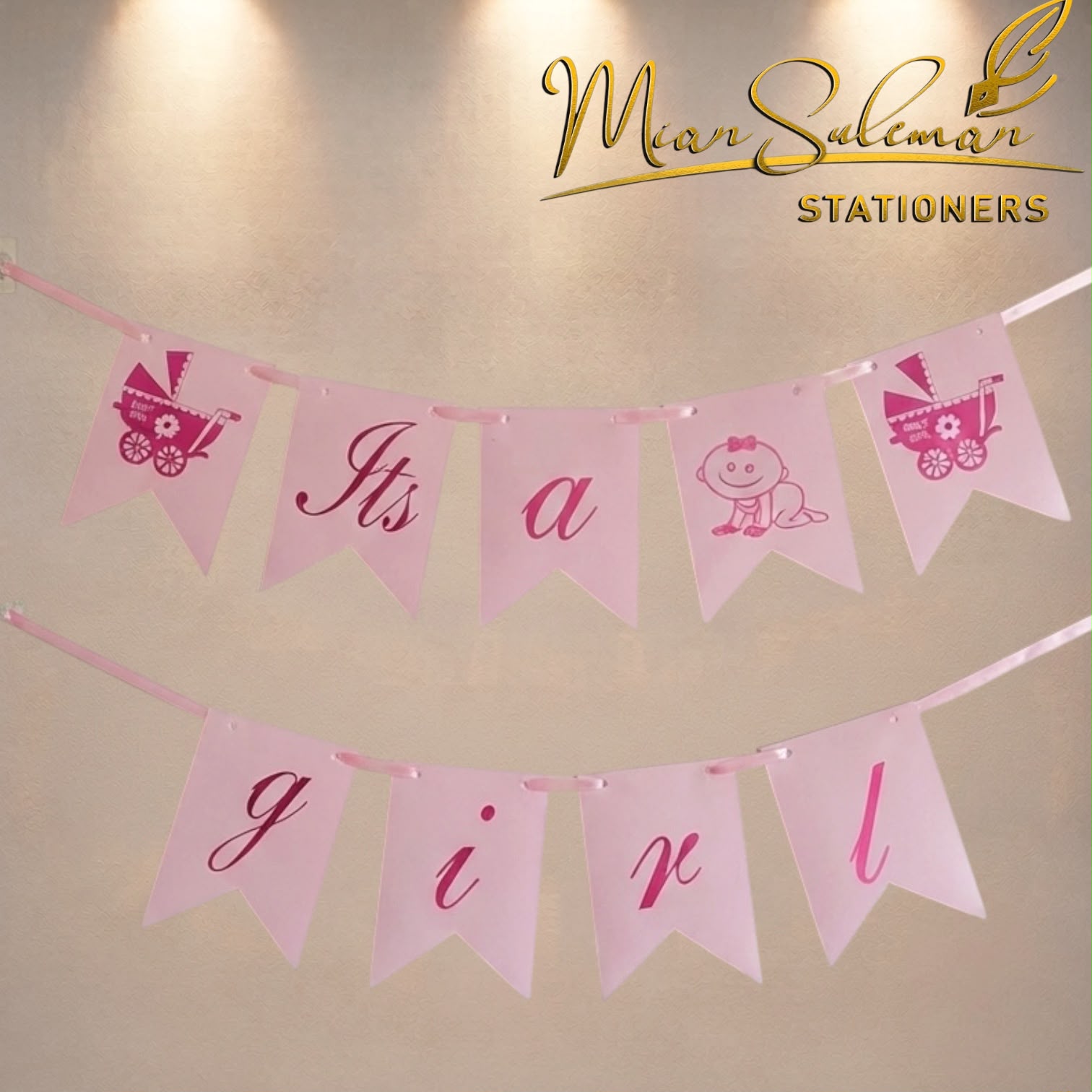 Its A Girls Card Bunting Banner