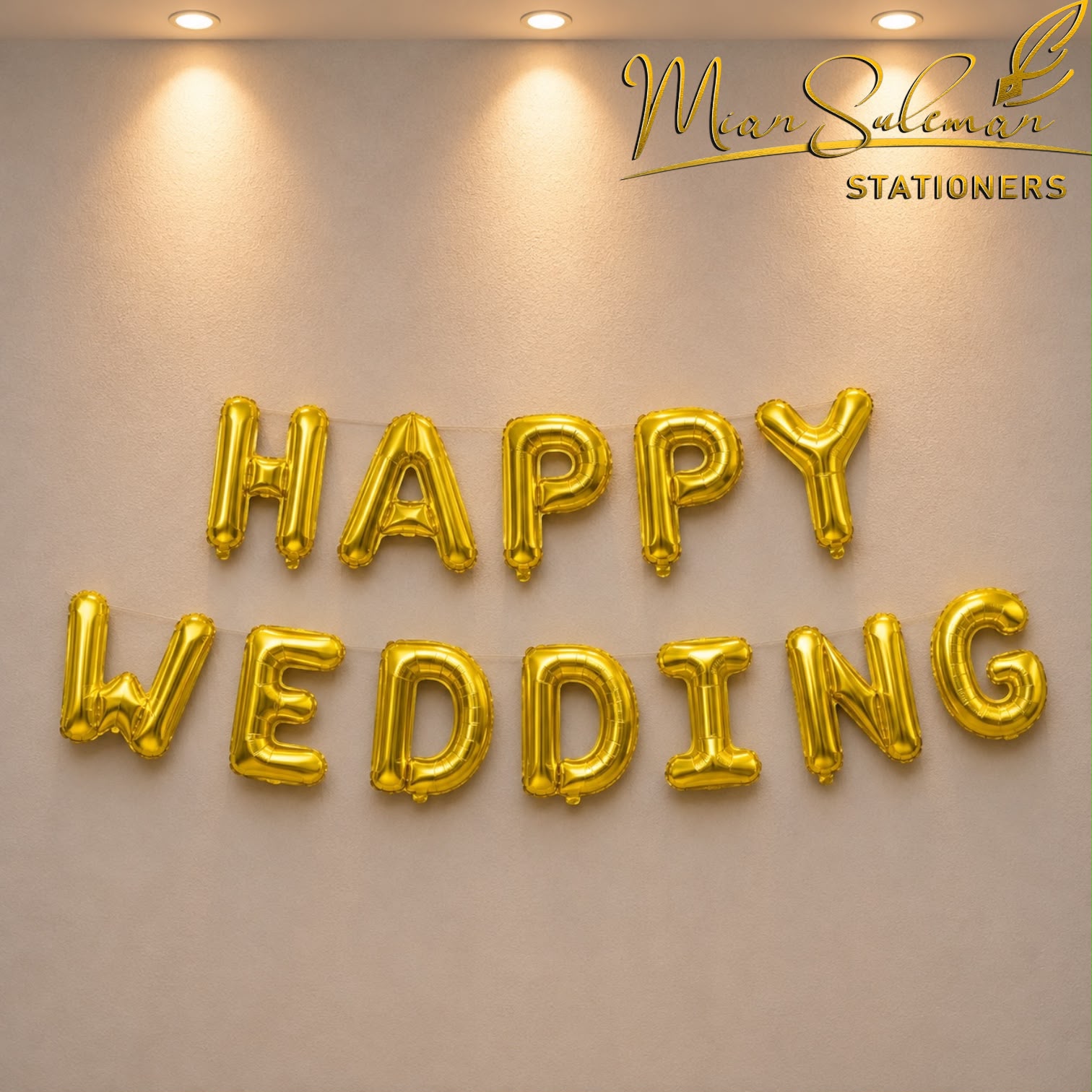 Happy Wedding Foil Balloons Banner