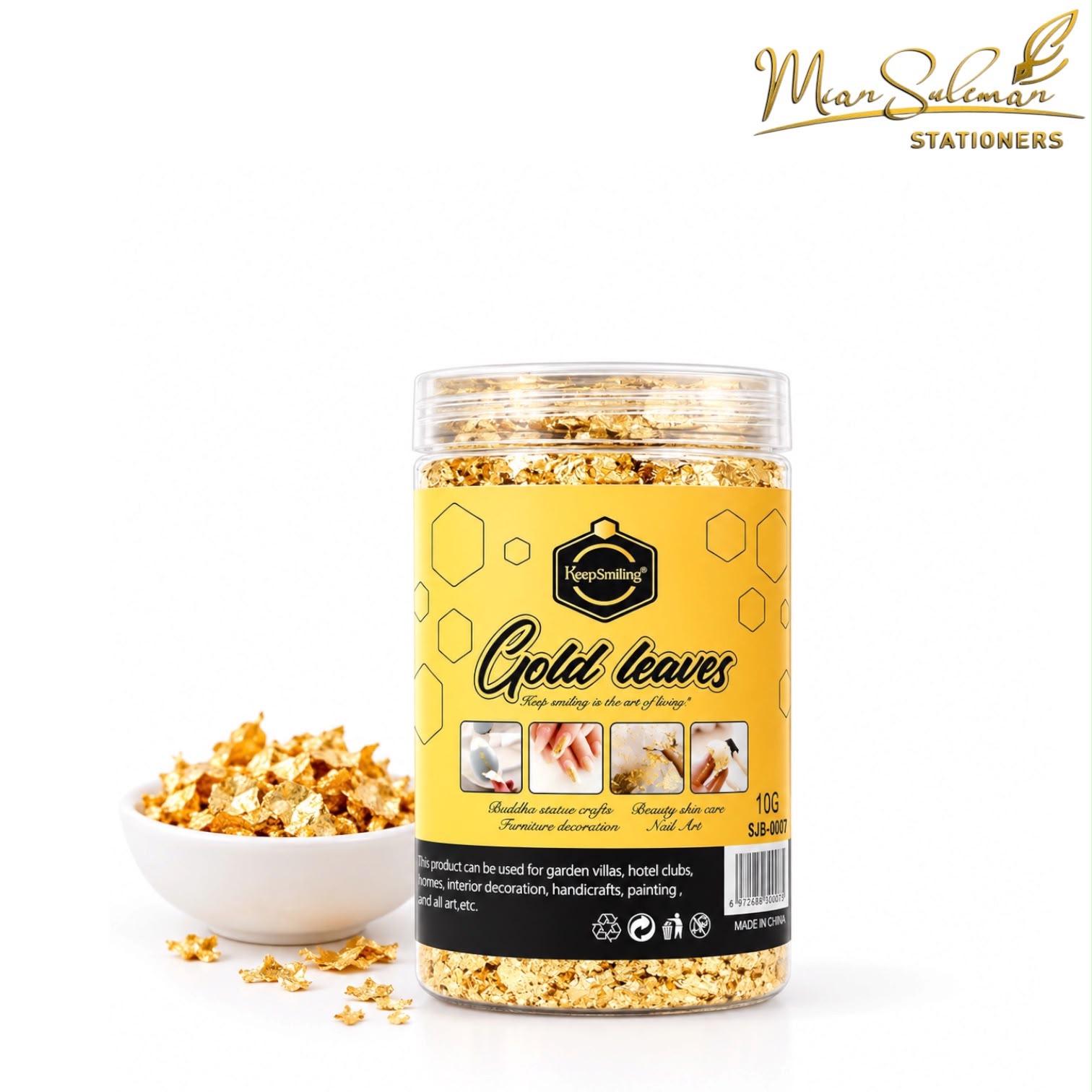 Keep Smiling Gold Leaf Foil Flakes