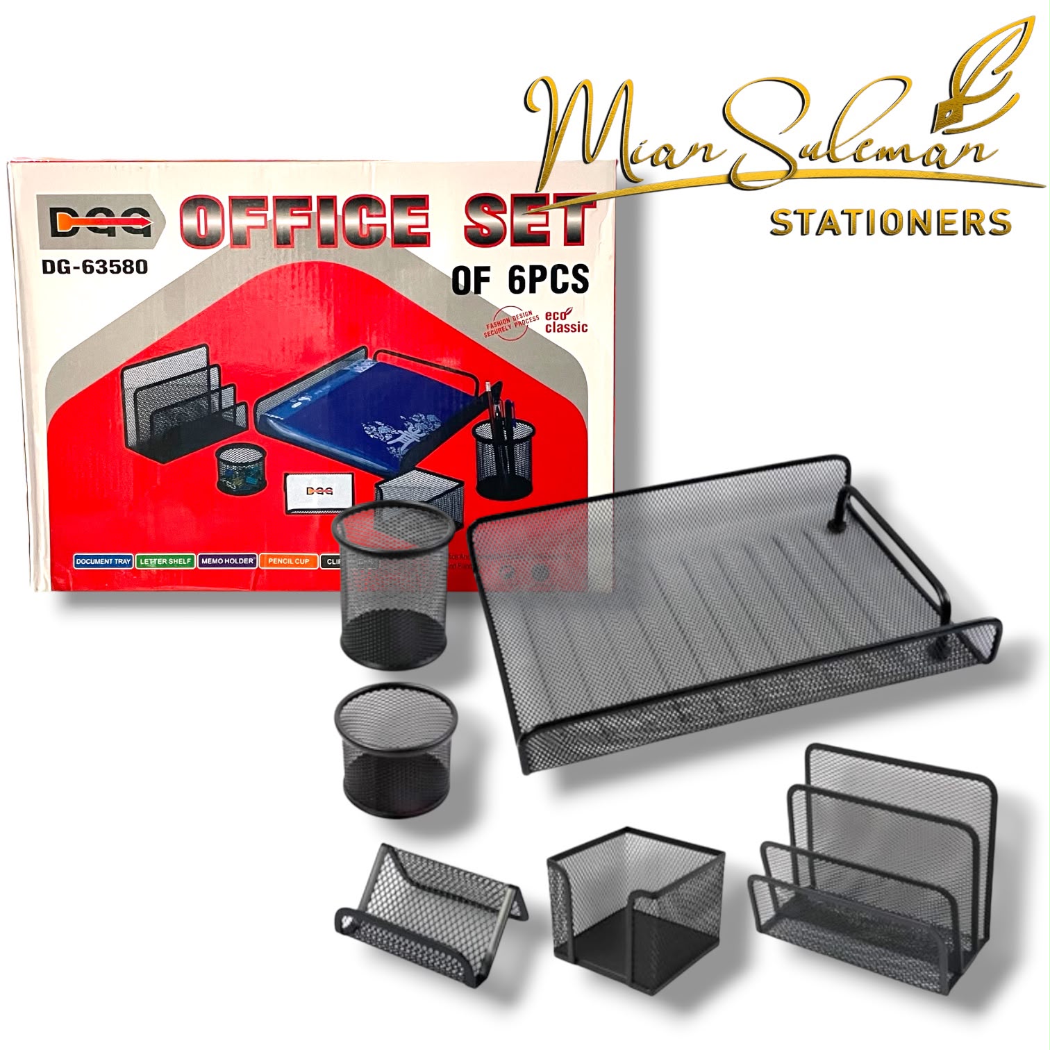 Mesh Office Desk Organizer Set