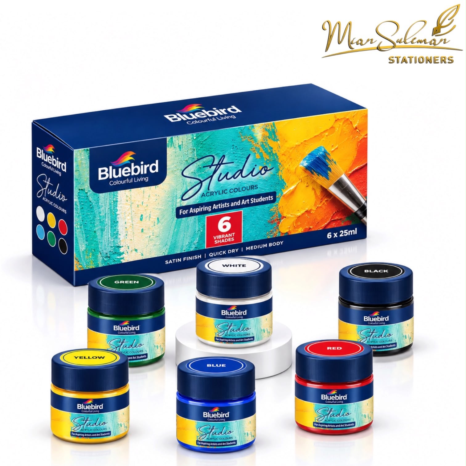 Bluebird Studio Acrylic Colour Pack Of 6 Pcs