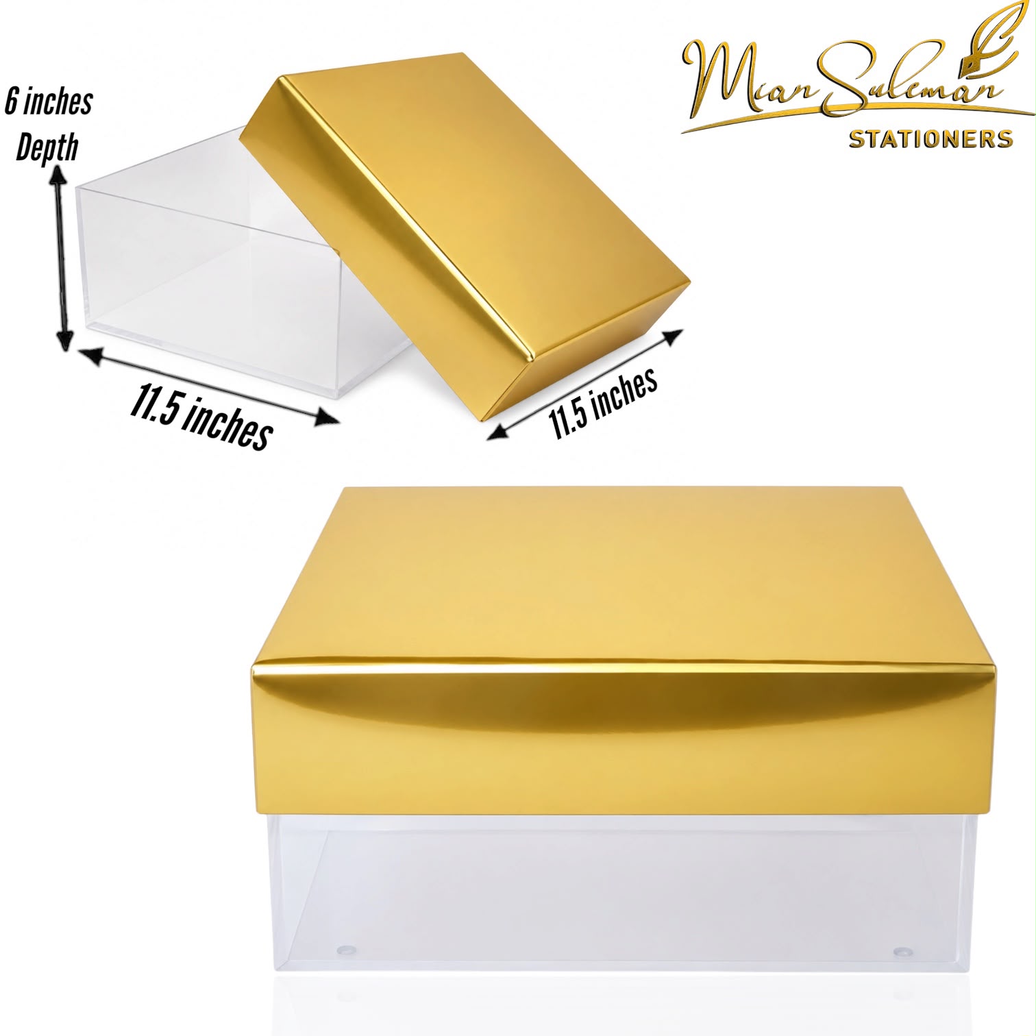Transparent PVC Cake Box With Gold Lid