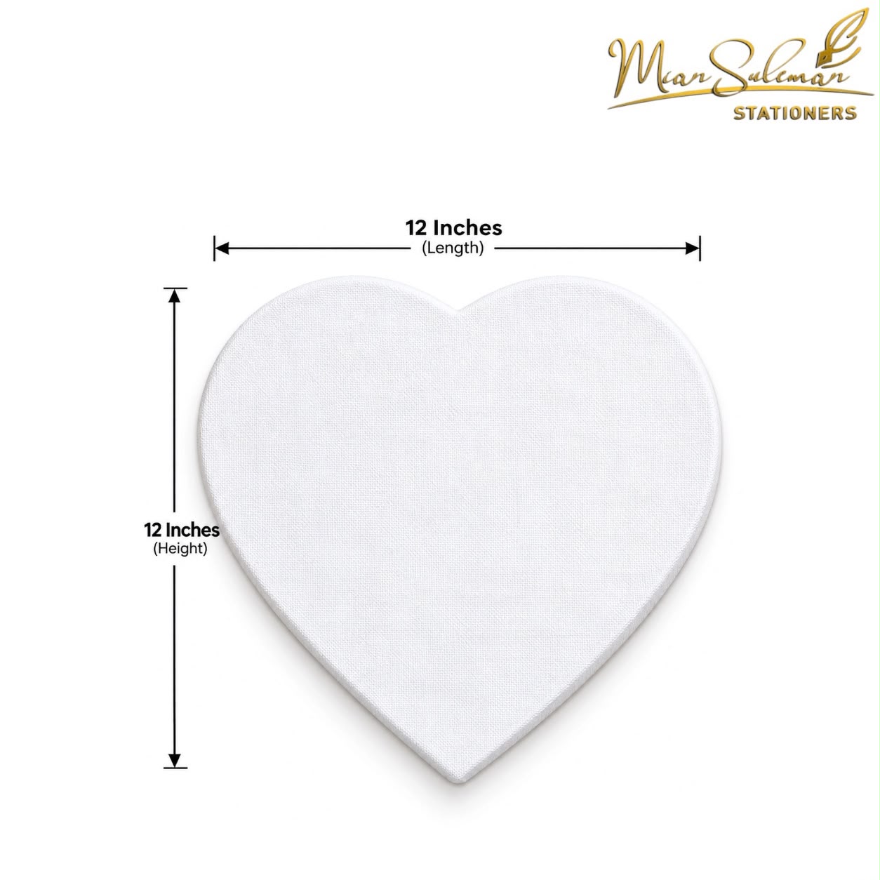 Broad Heart Canvas Board Fine Quality 12x12 Inches