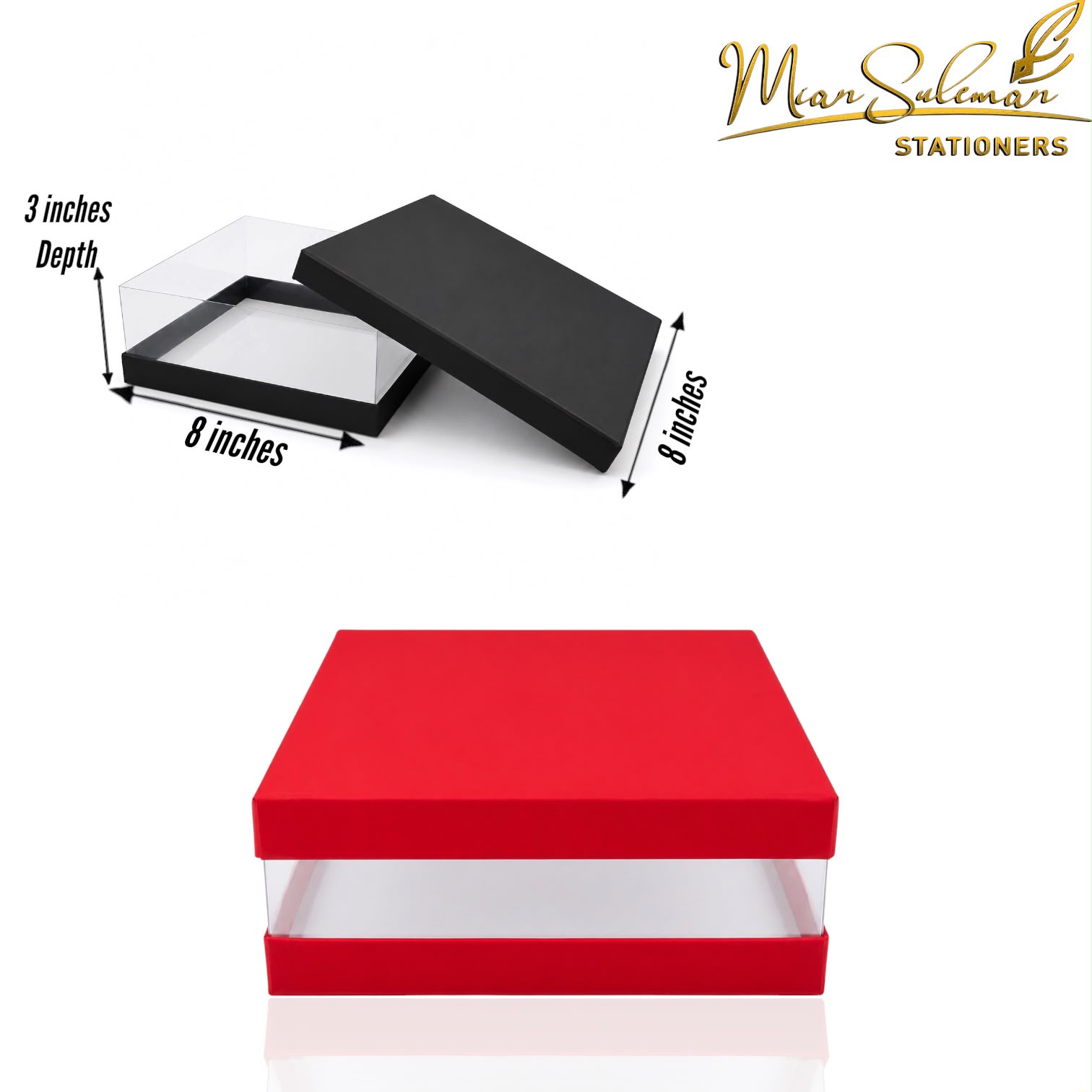 Transparent PVC Square Cake Box With Double Sided Lid