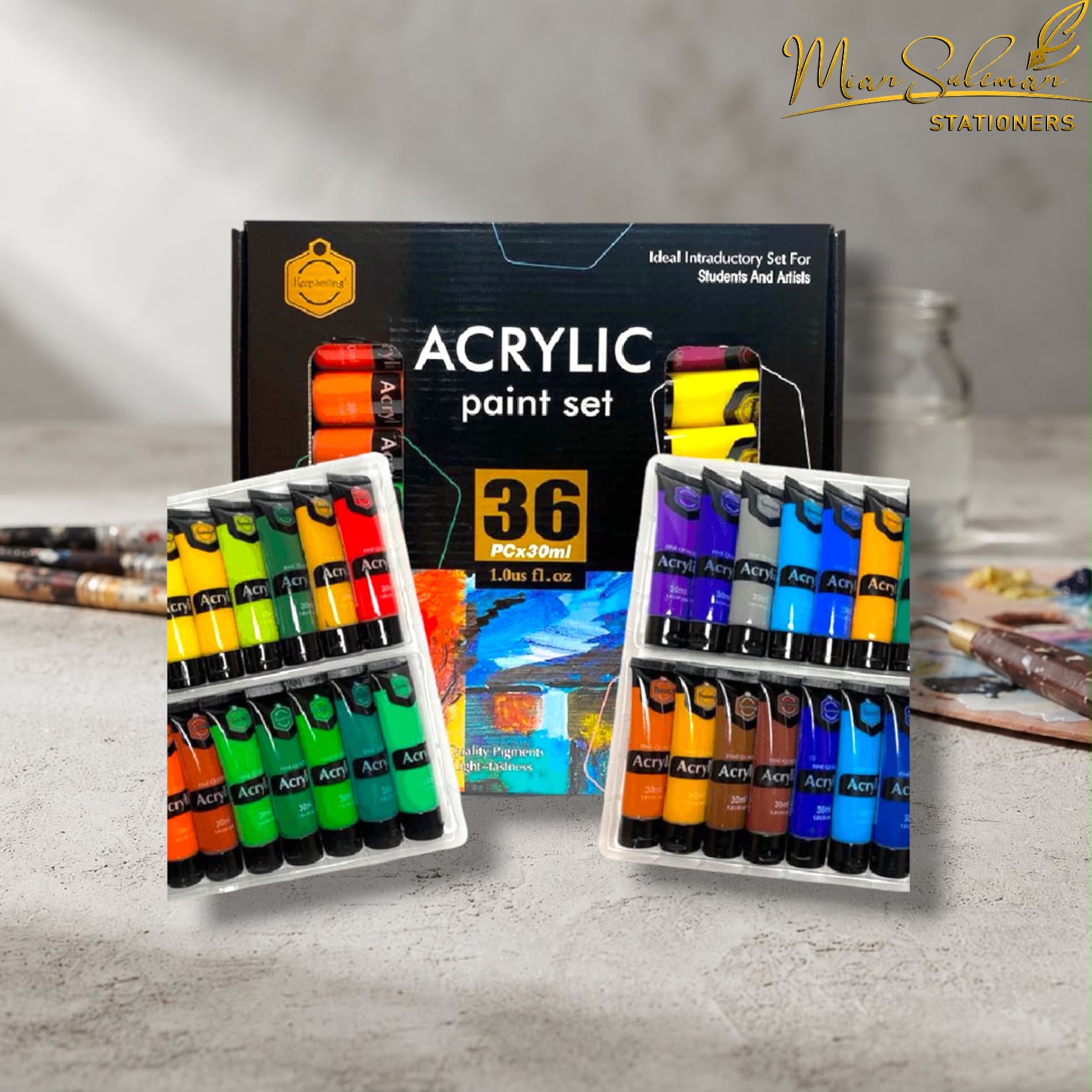 Keep Smiling Acrylic Paint 36 Pcs Set 30ml