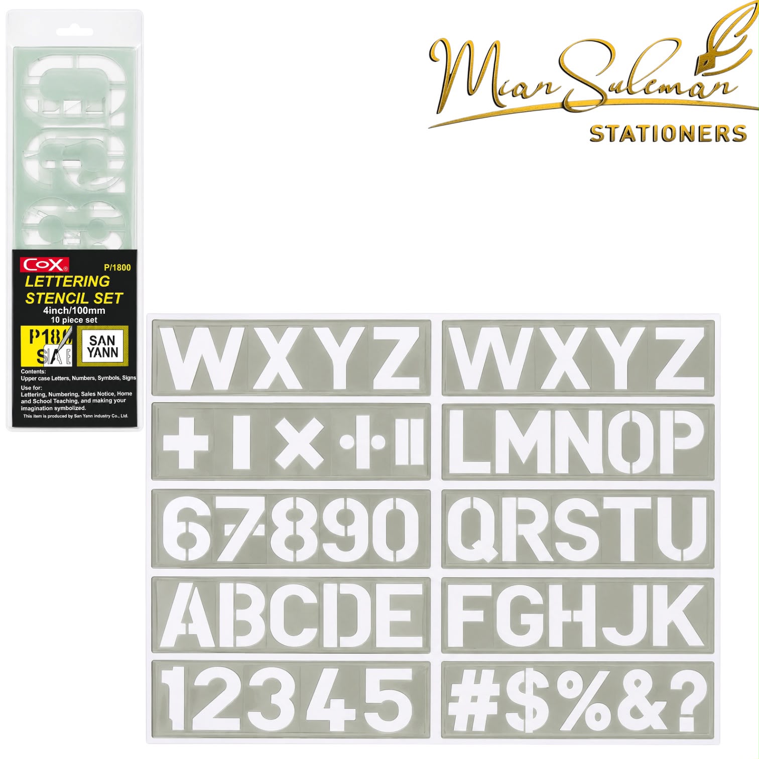 Lettering Stencil Pack OF 10Pcs