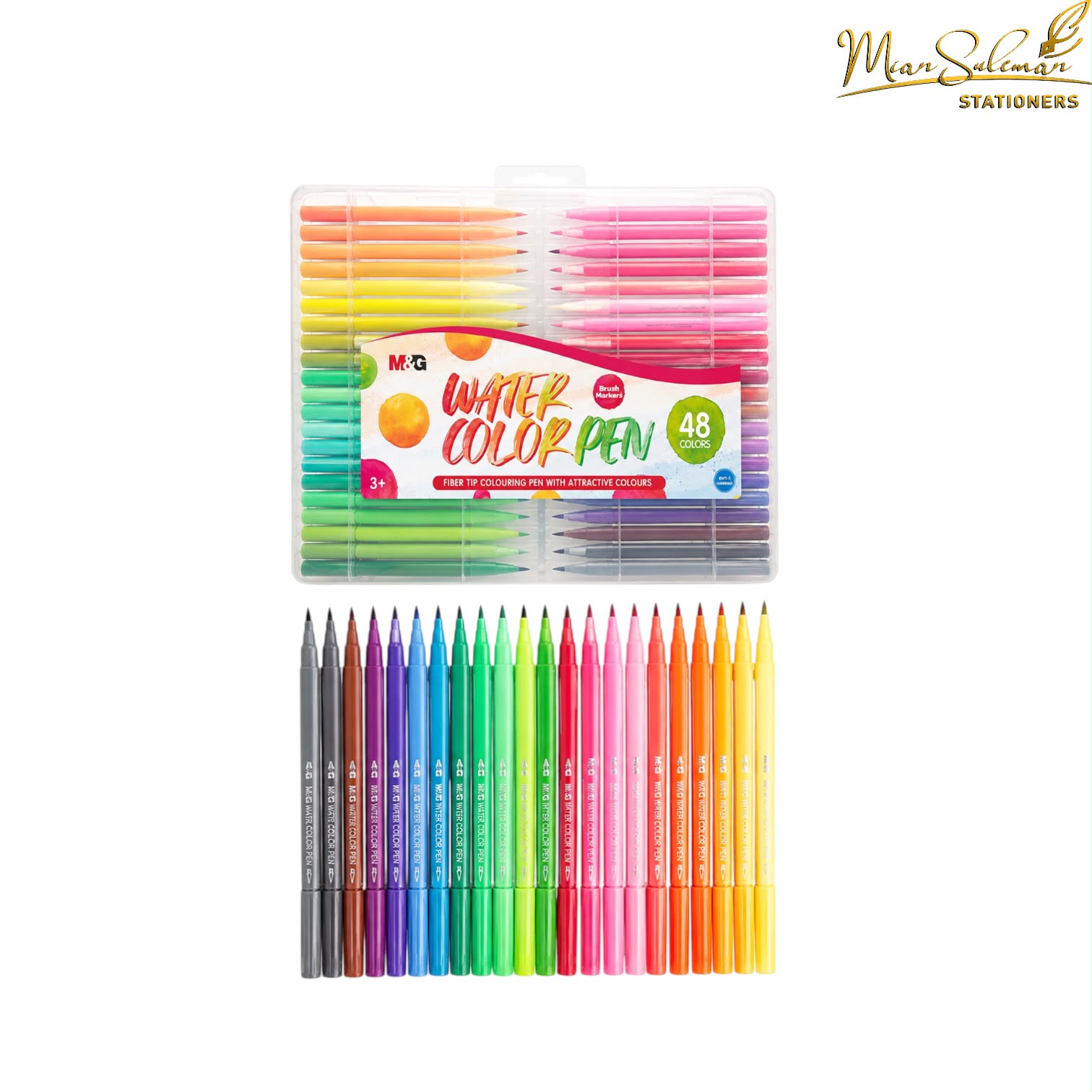 M&G Watercolor Pen With Brush Marker Pack Of 48 Pcs