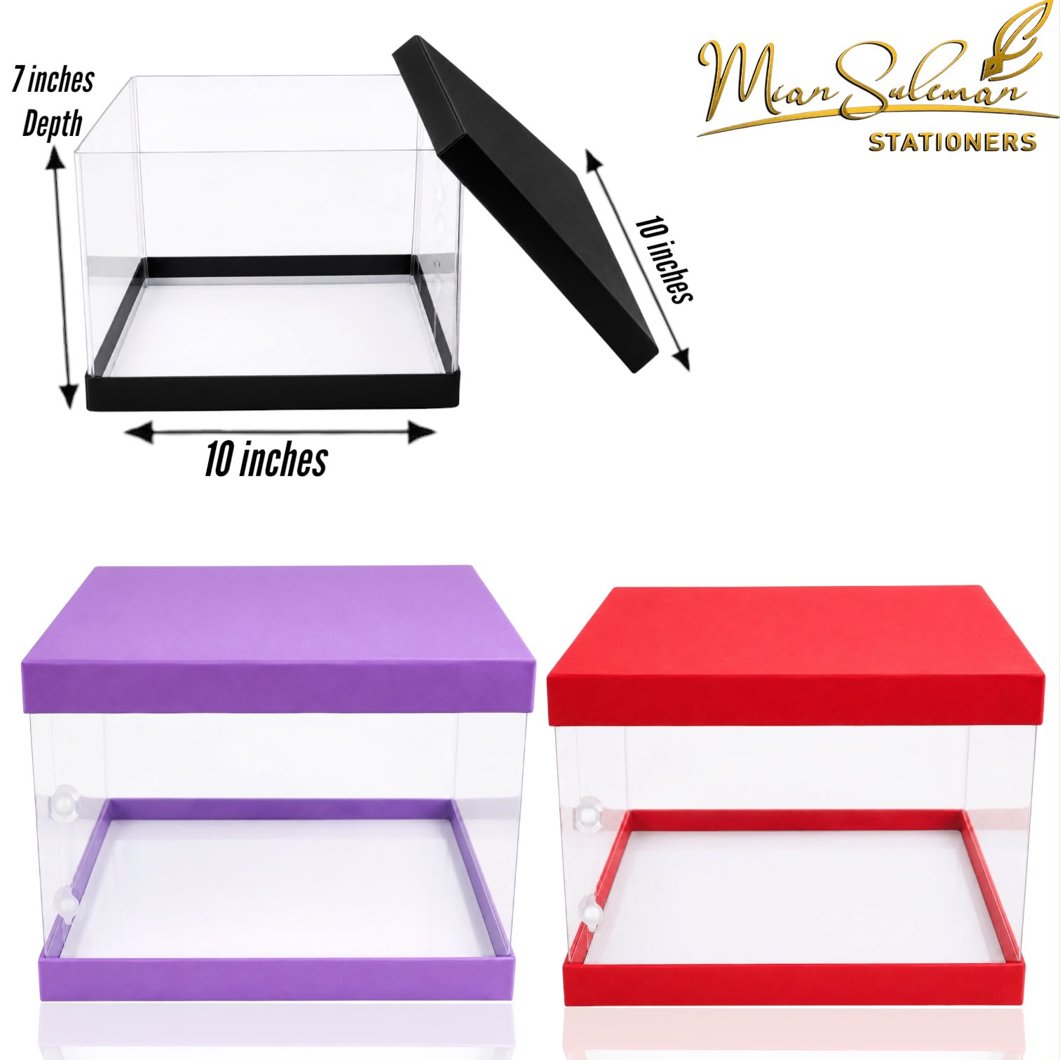 Transparent PVC Square Cake Box With Double Sided Lid