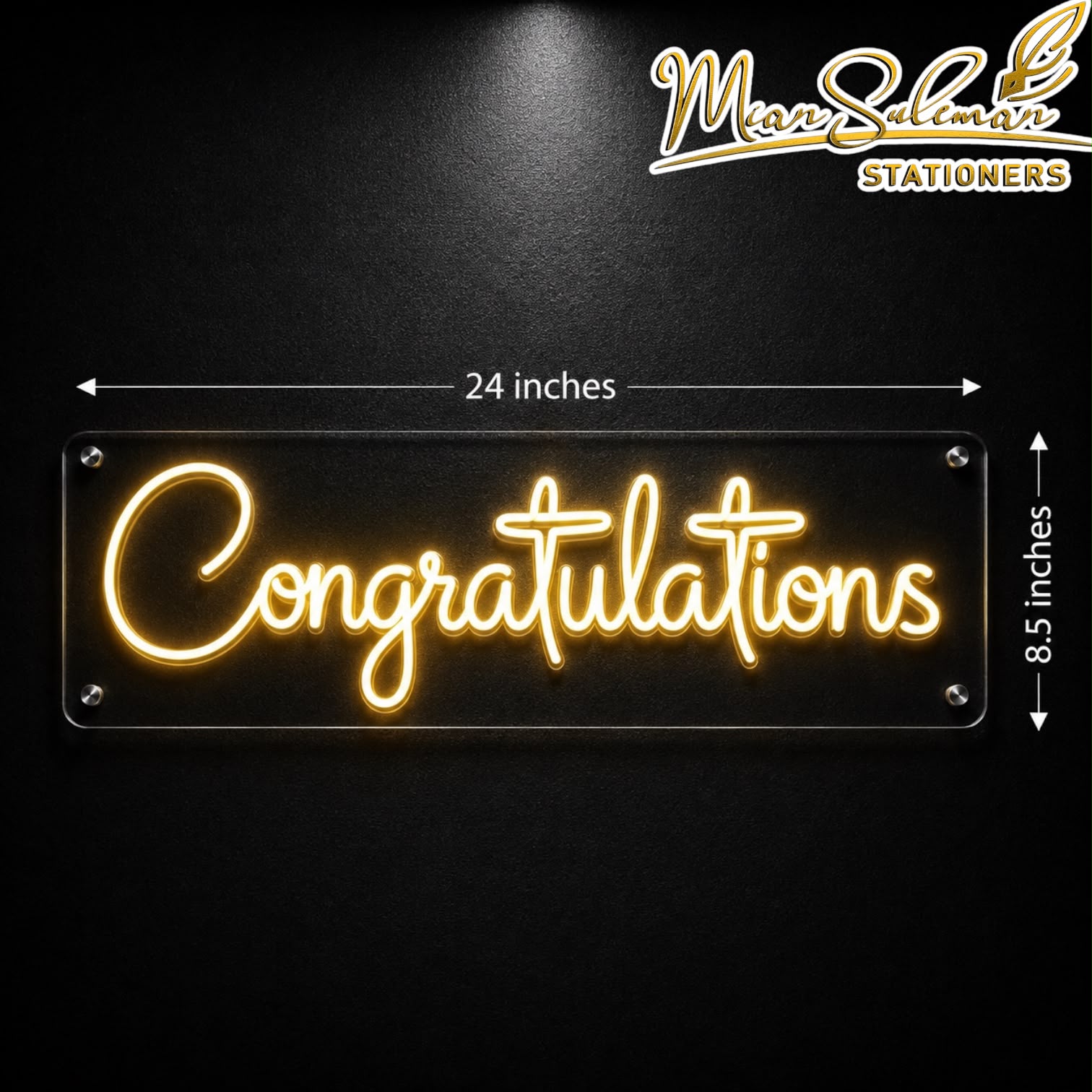 LED Neon Board Congratulation Sign 8.5x24 Inches