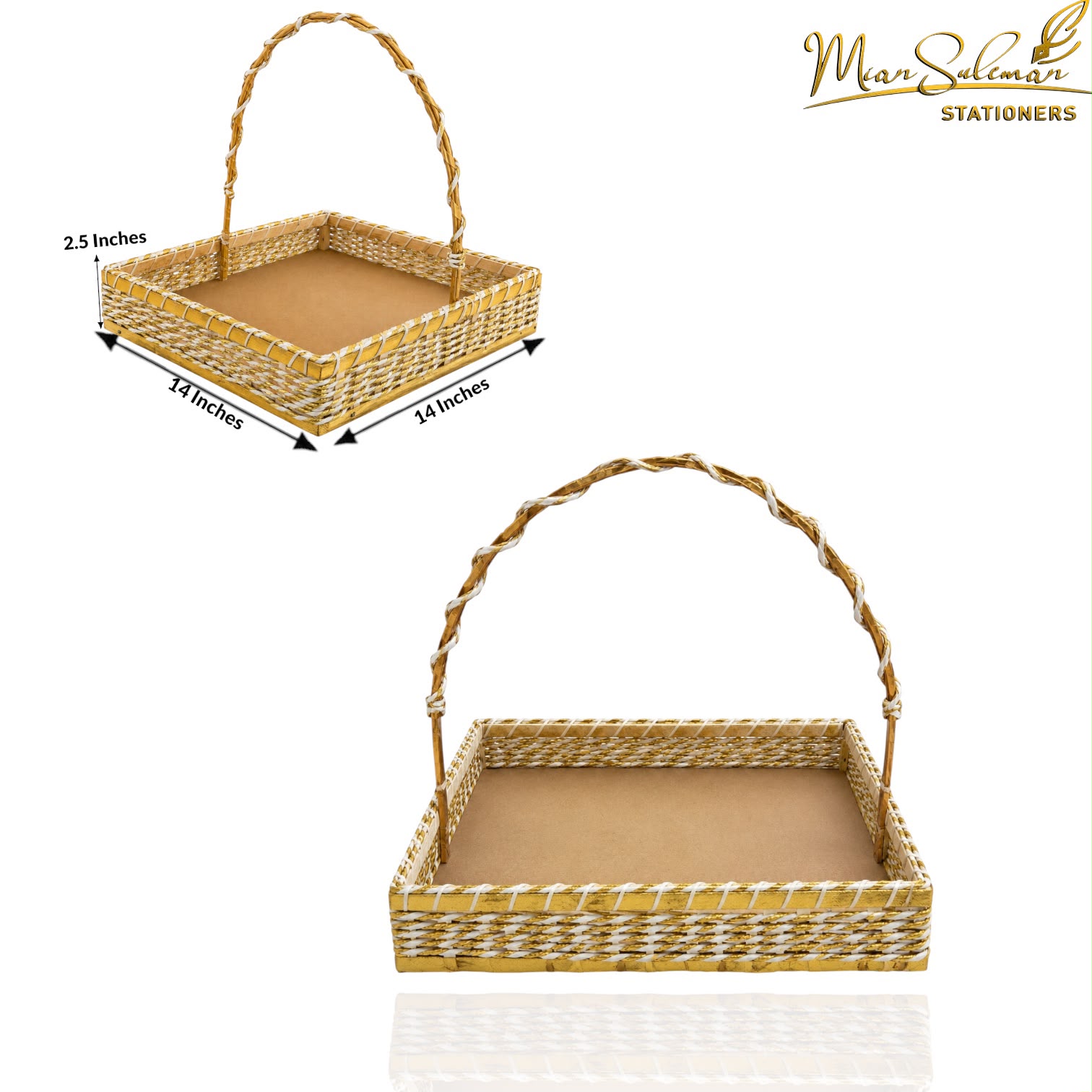 Woven Gift Basket With Handle