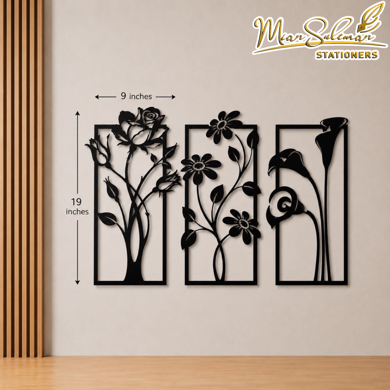 Floral & Hummingbird Nature Decorative Wall Art 3 Piece Set 3MM