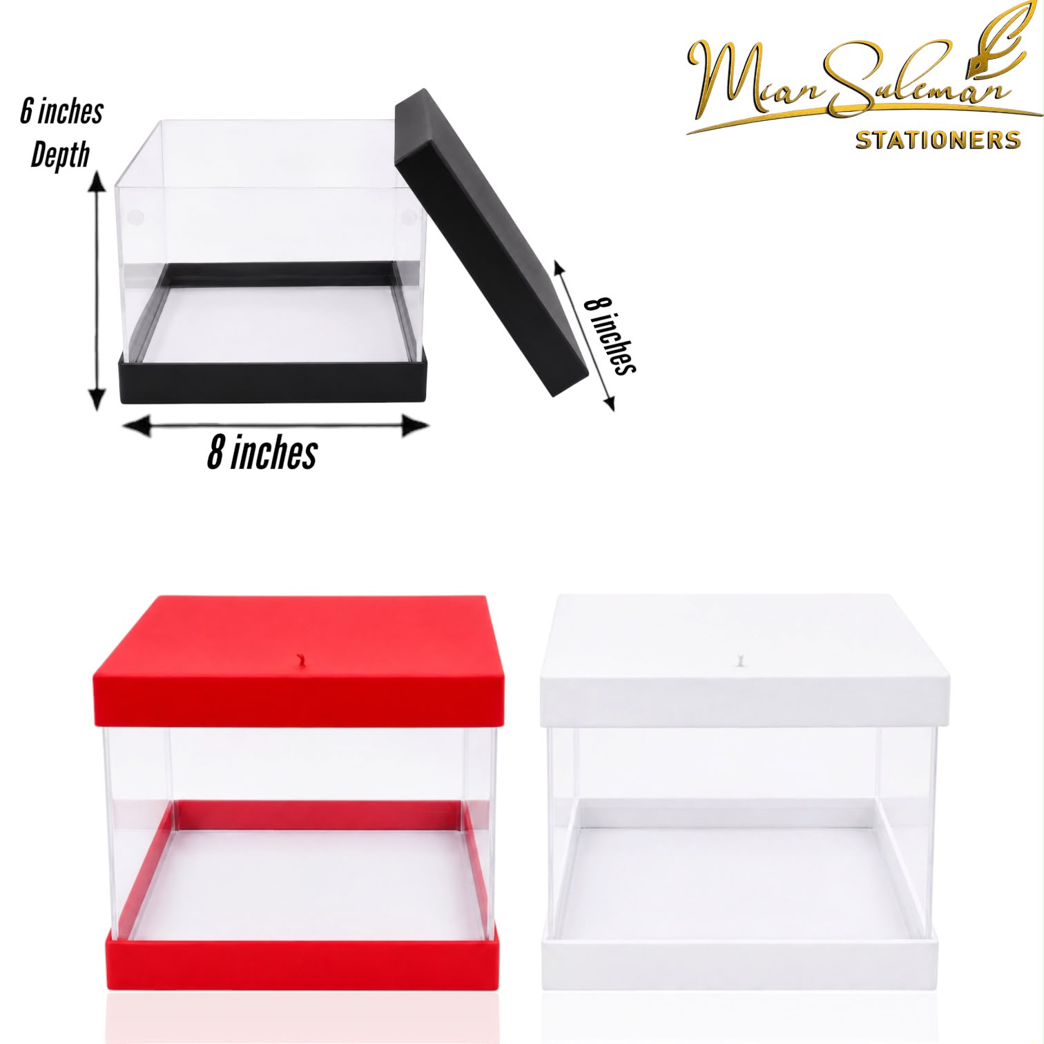 Transparent PVC Square Cake Box With Double Sided Lid