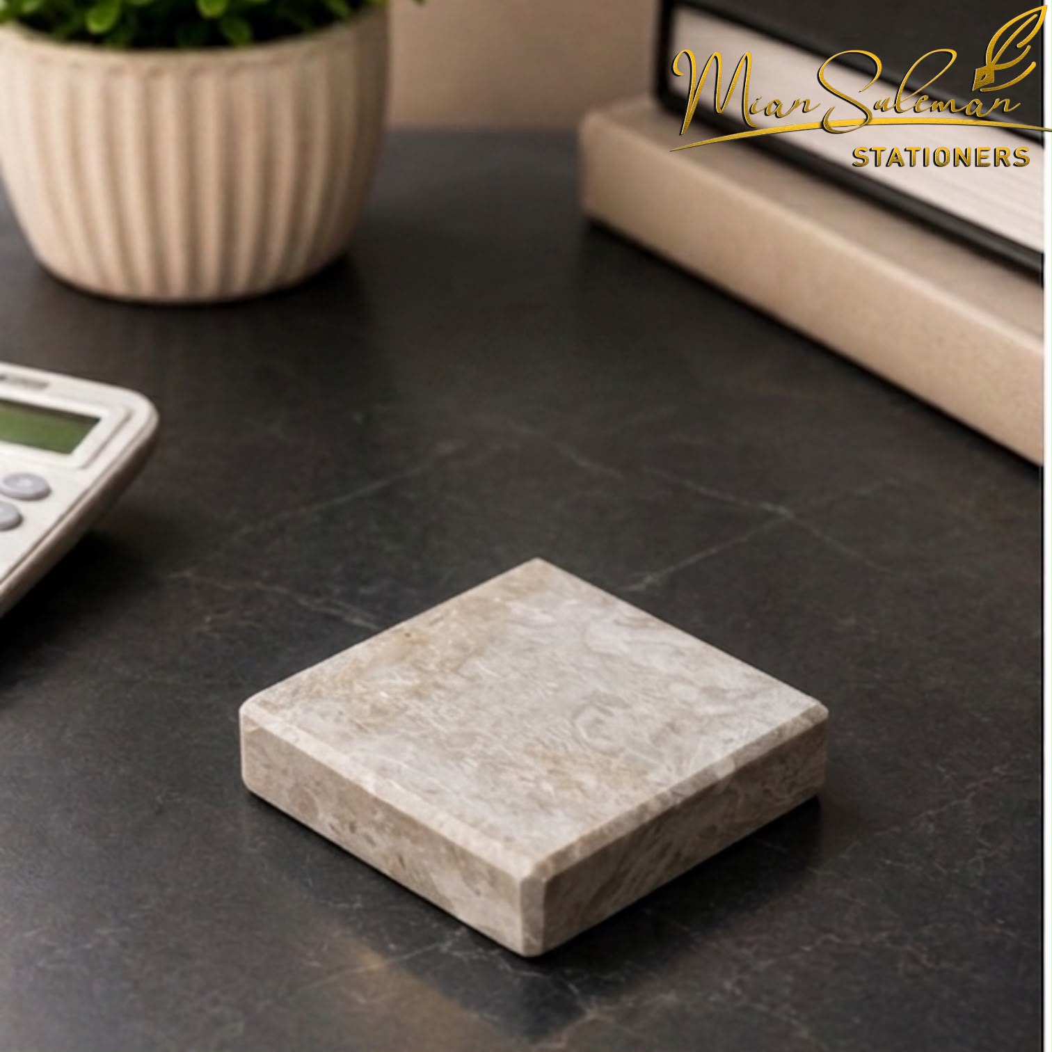 Stone White Paper Weight