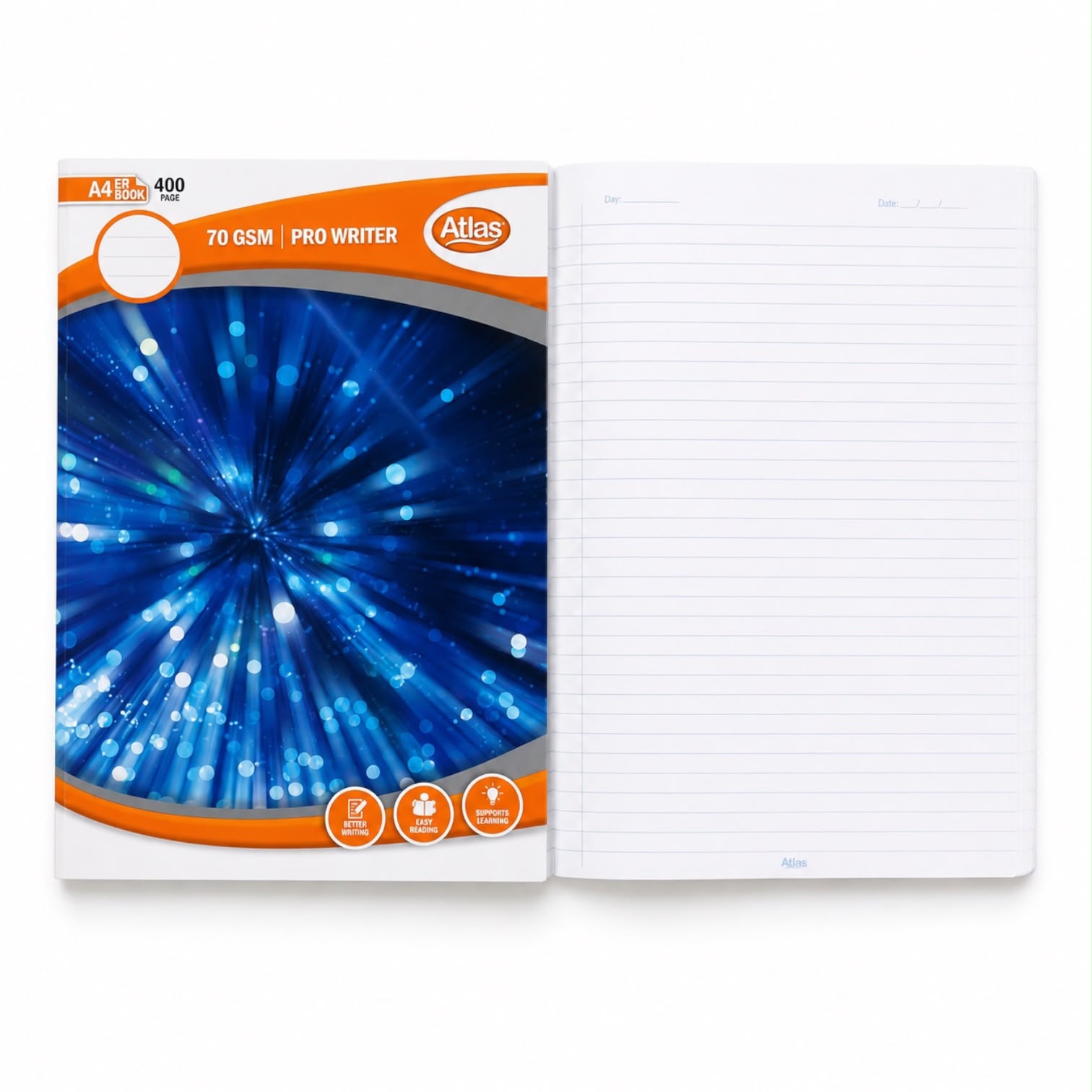 Atlas  High Quality Paper 400 Page Narrow Line Register