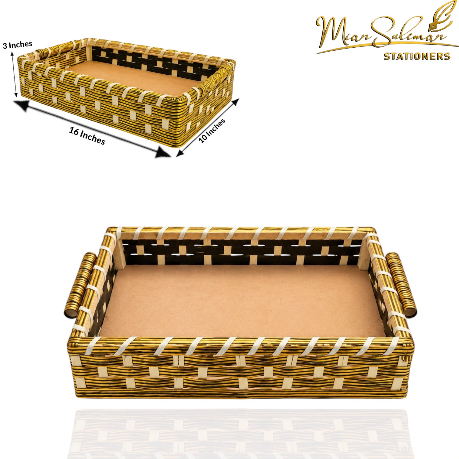Rectangular Hand Woven Decorative Basket Tray