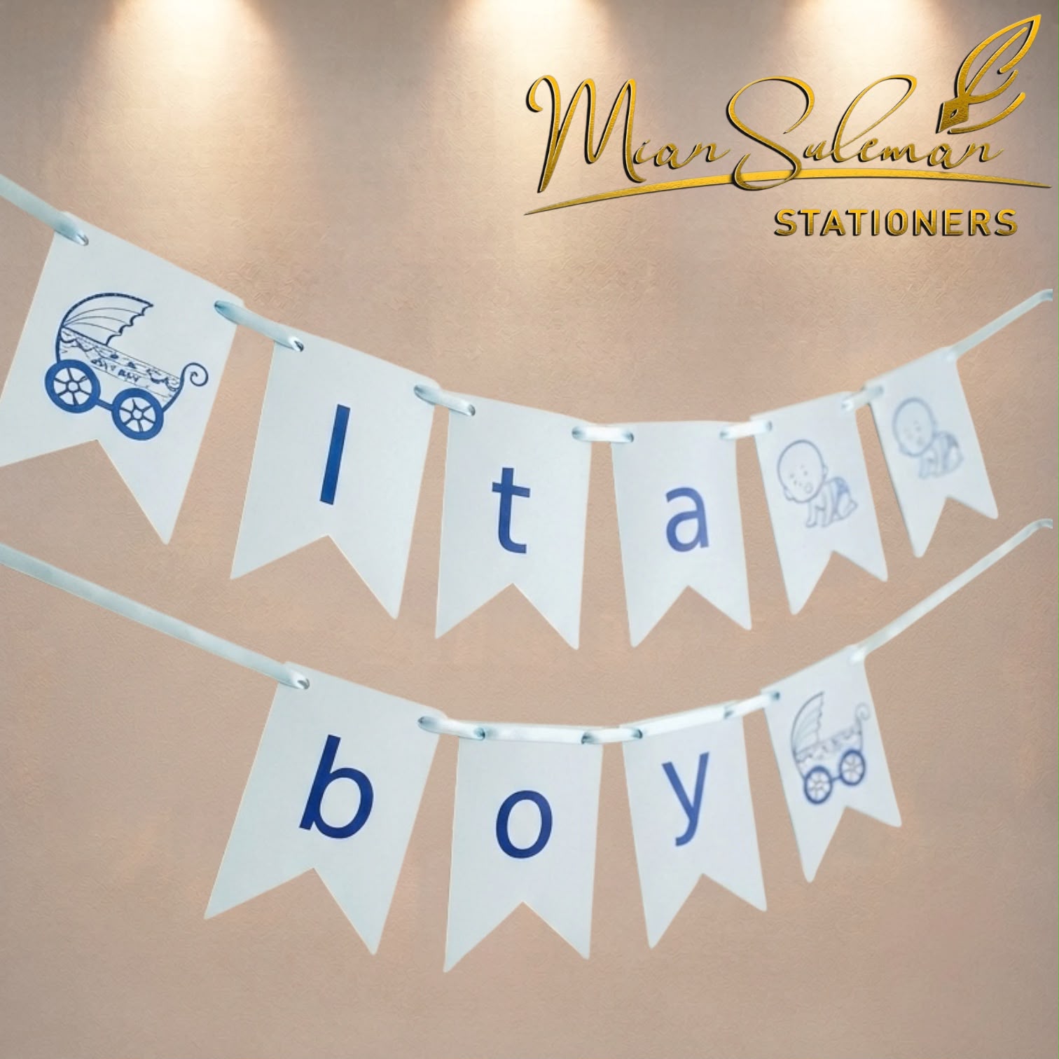Its A Boy Card Bunting Banner
