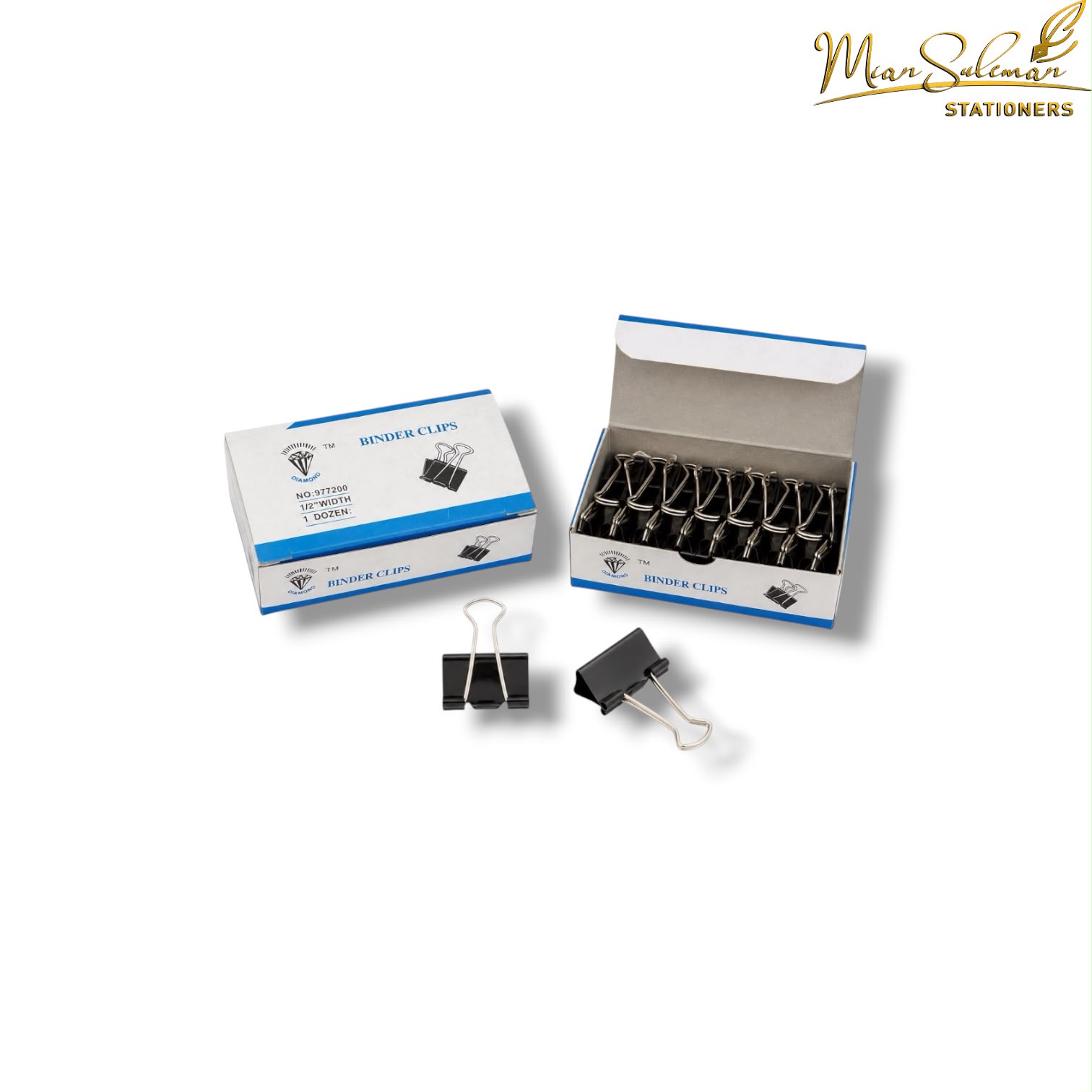 Diamond Binder Clip 1/2 Width Pack Of 12Pcs