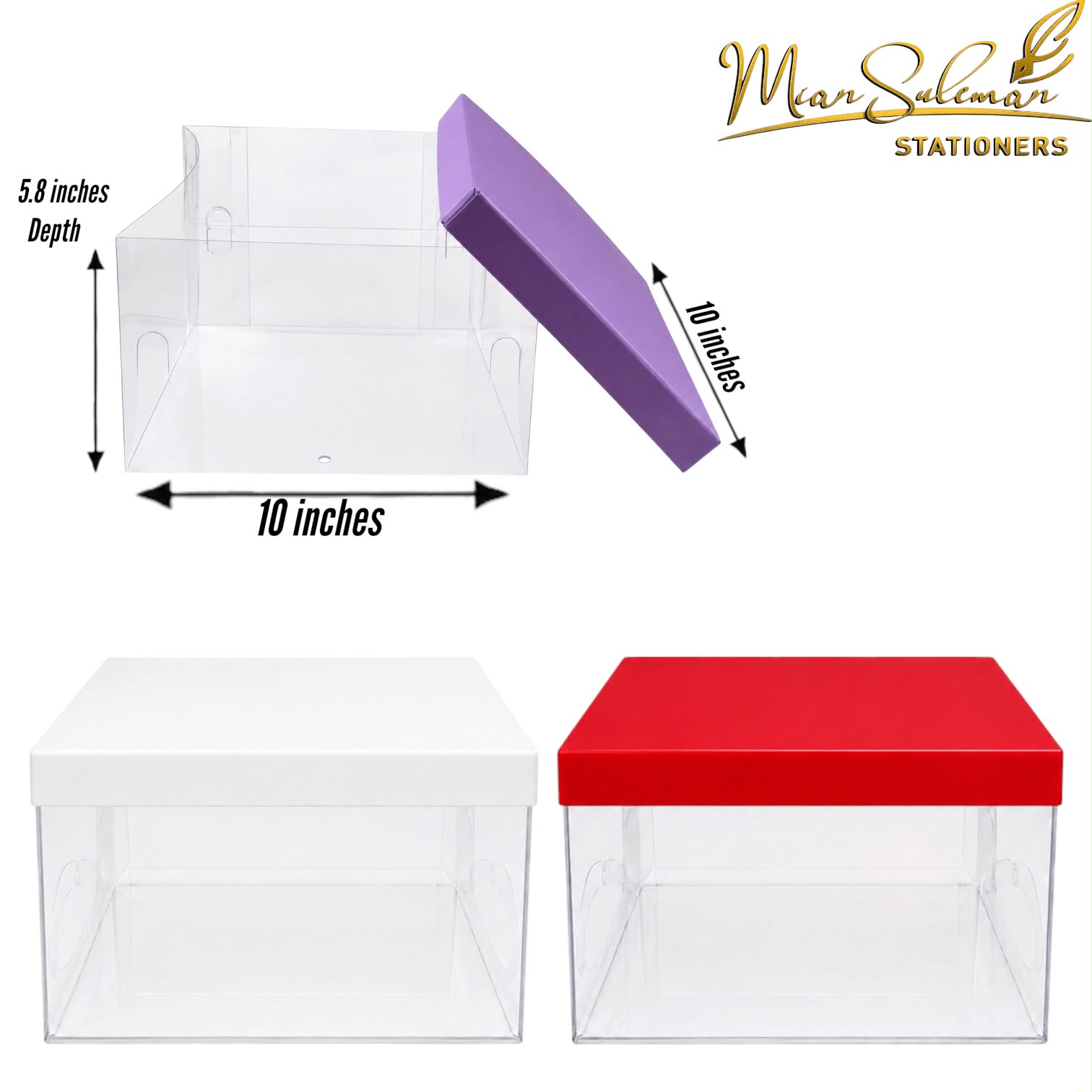 Transparent PVC Square Cake Box With Lid