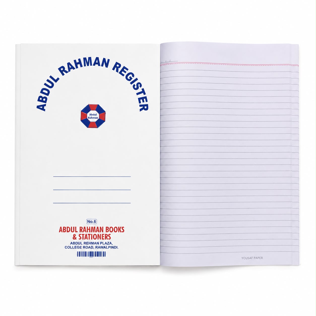 Abdul Rehman Register Fine Quality Paper Narrow Line