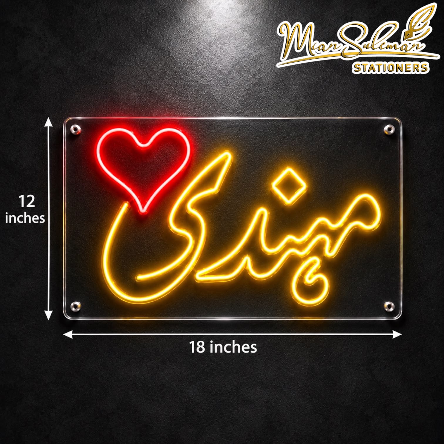 LED Neon Board Mehndi Sign 12x18 Inches