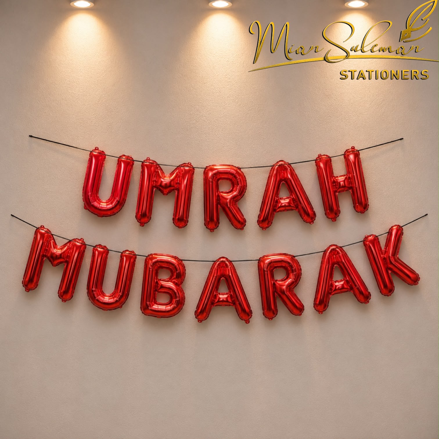Umrah Mubarak Foil Balloons Banner