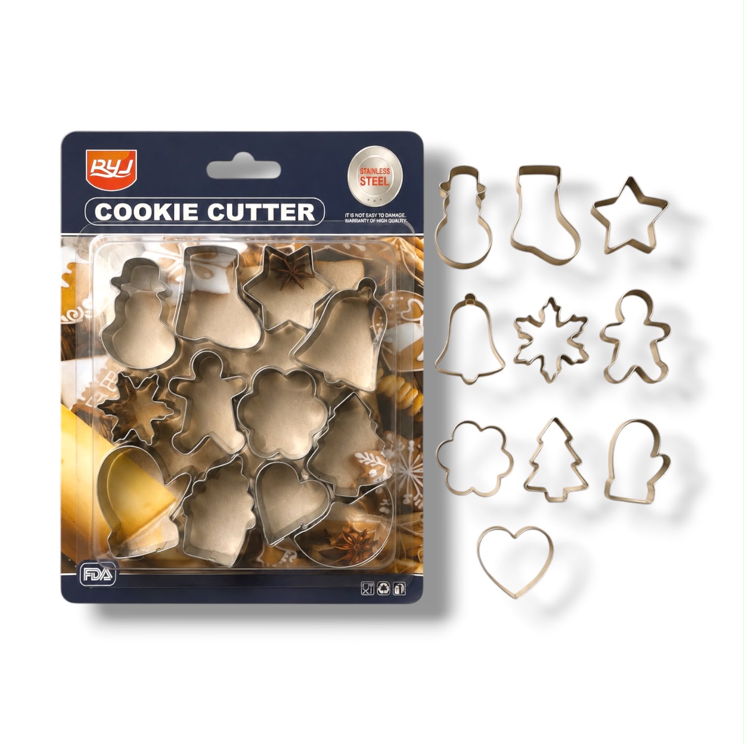 Stainless Steel Christmas Cookies Cutter Set