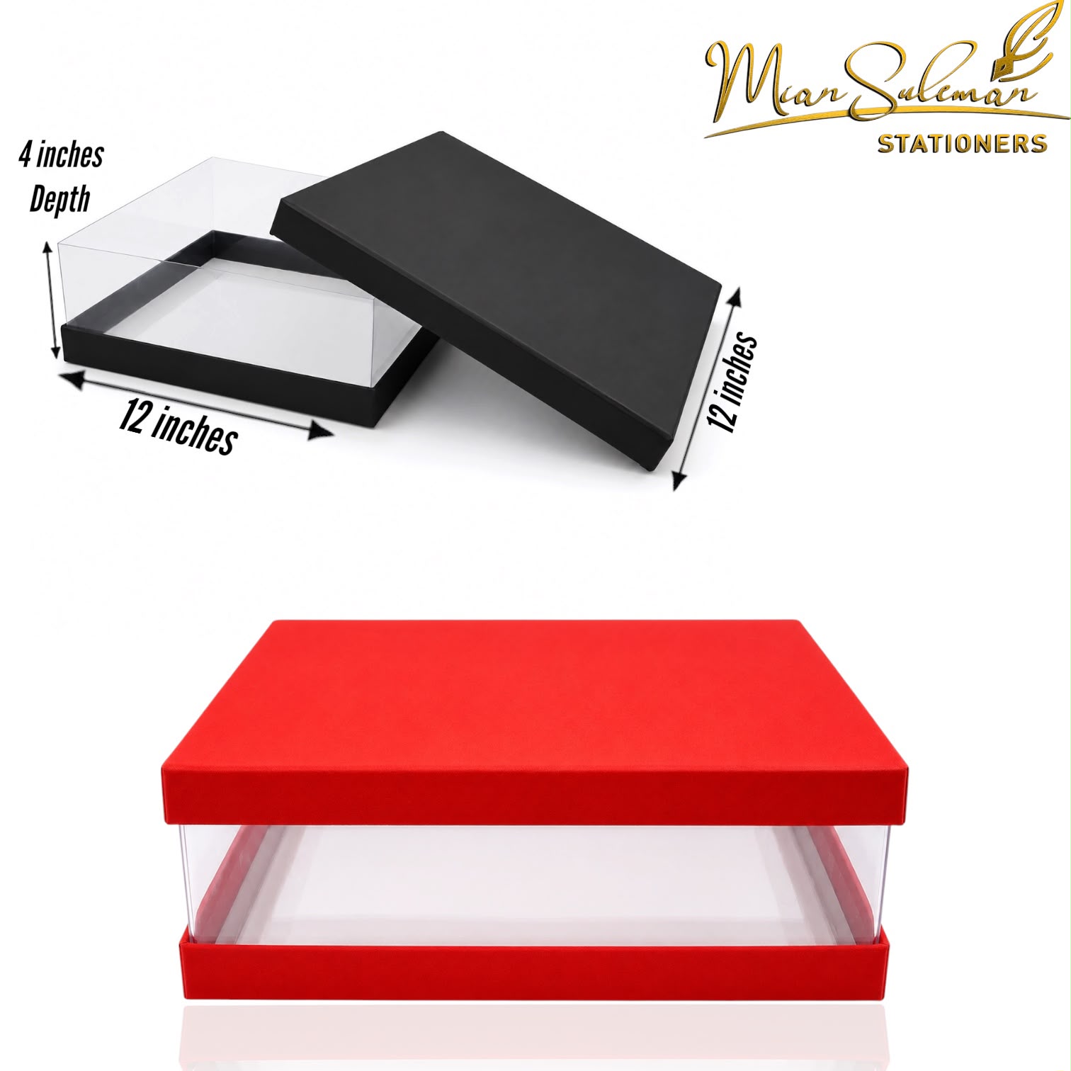 Transparent PVC Square Cake Box With Double Sided Lid