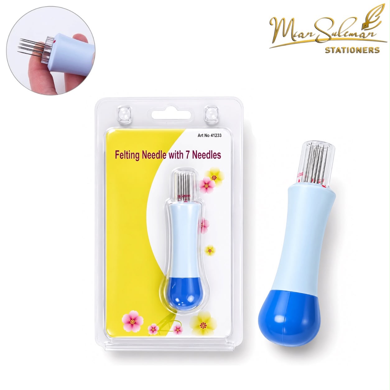 Felting Needle Holder With 7 Needles
