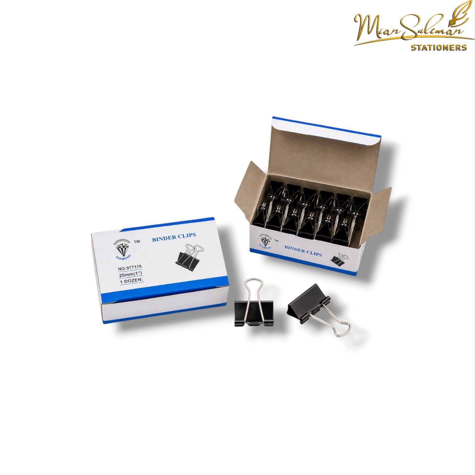 Diamond Binder Clip 25mm Width Pack Of 12Pcs