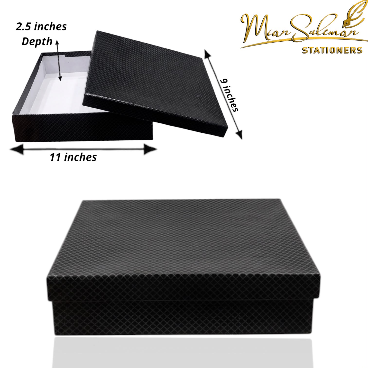 Premium Black Textured Design Gift Box