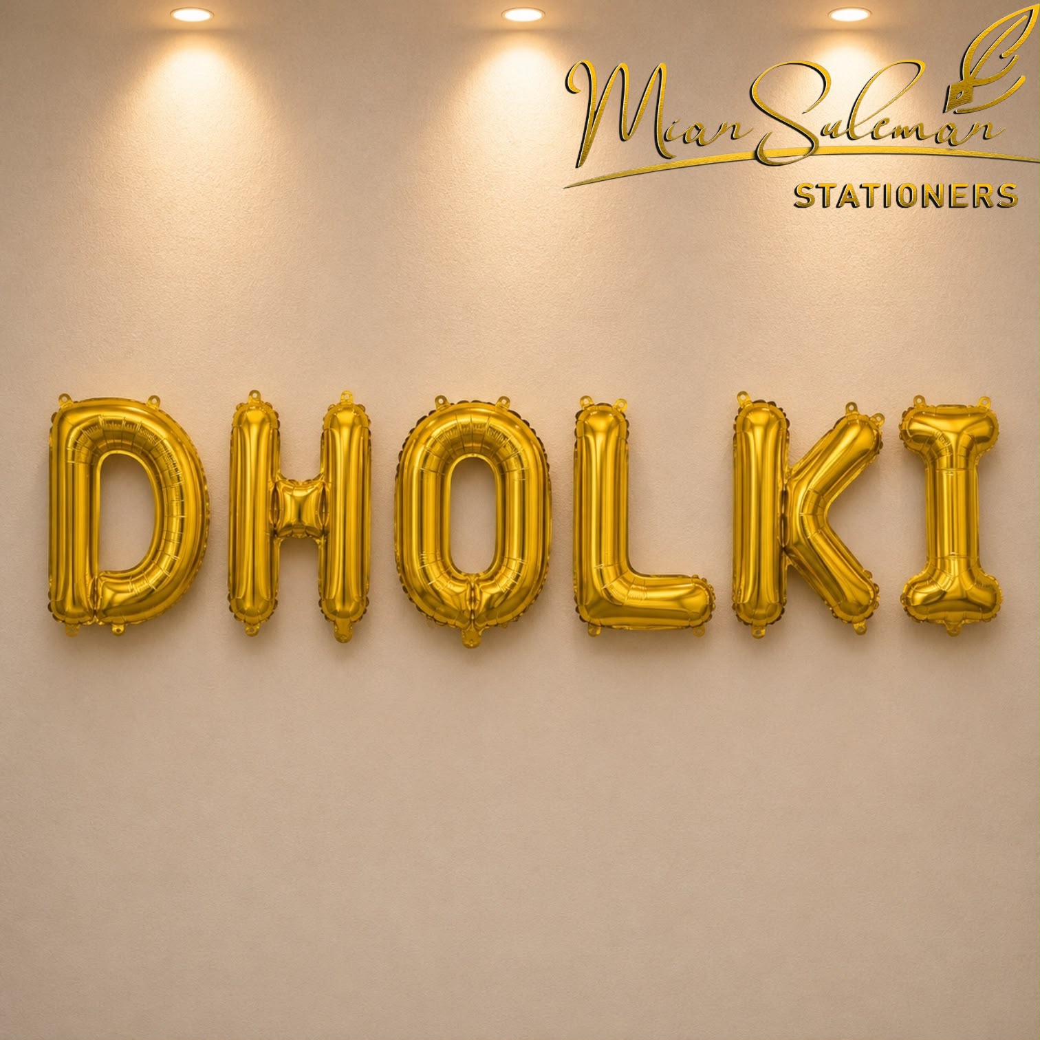 Dholki Foil Balloons Banner