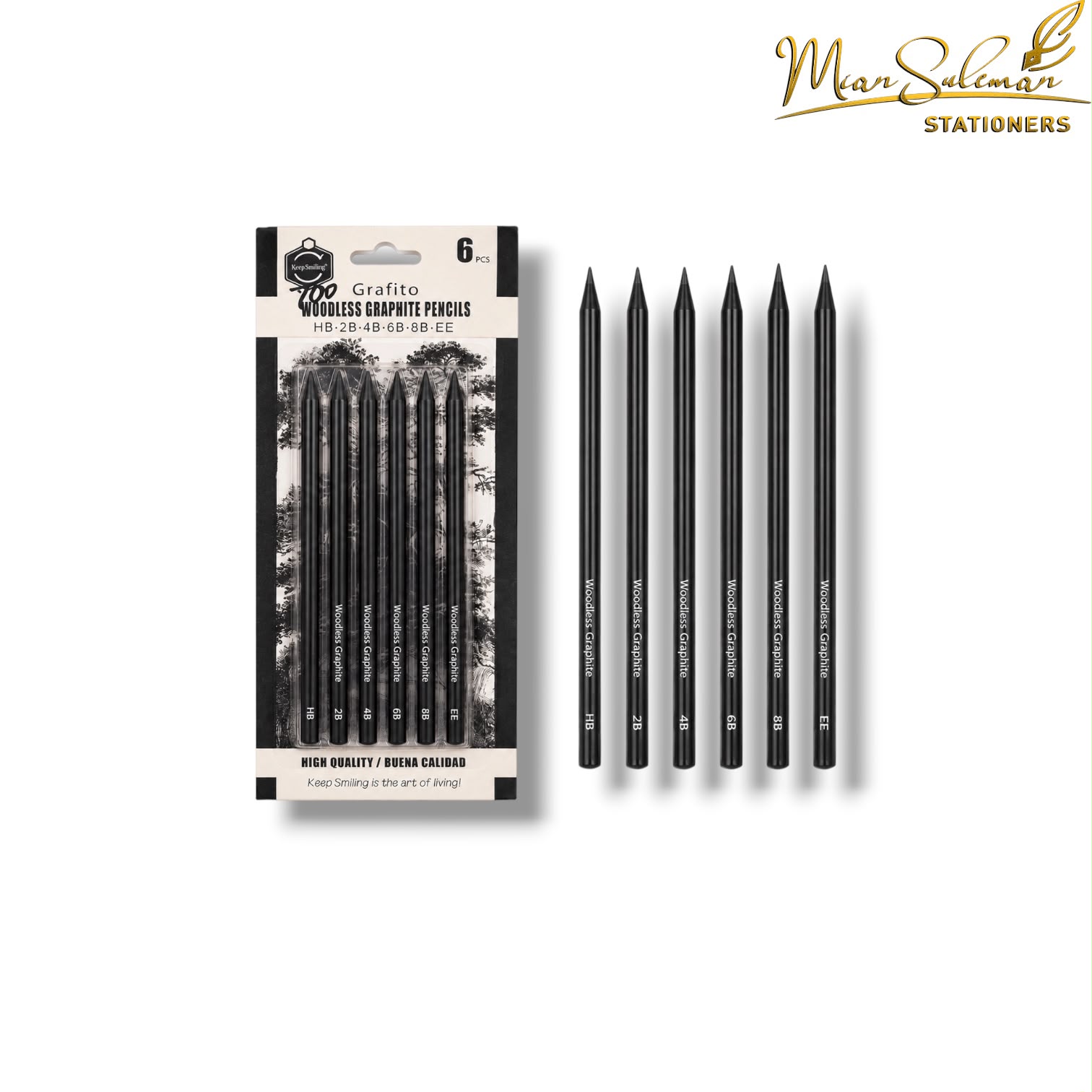 Keep Smiling Grafito Woodless Graphite Pencil Set