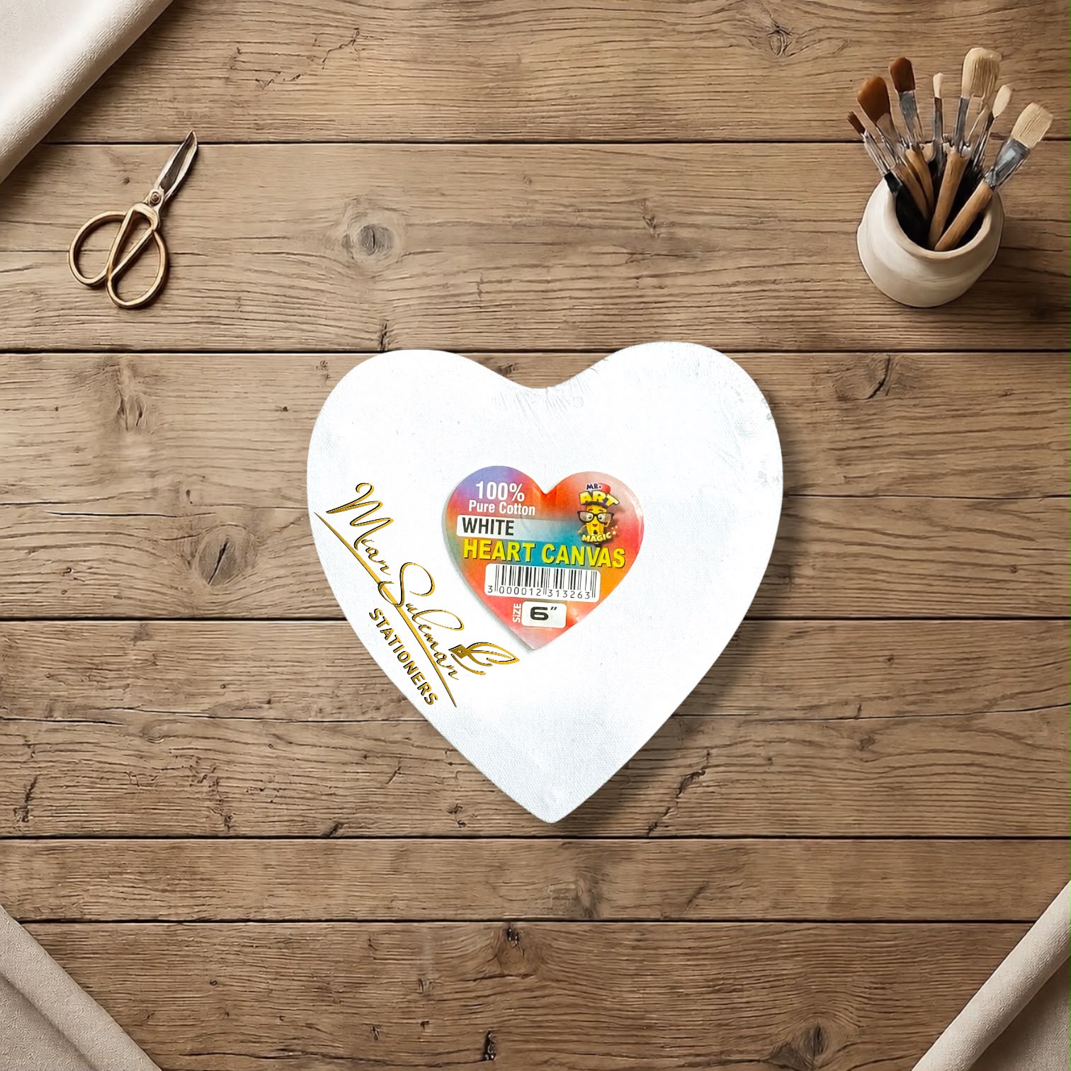 Mini Heart Canvas Board Fine Quality 6x6 Inches