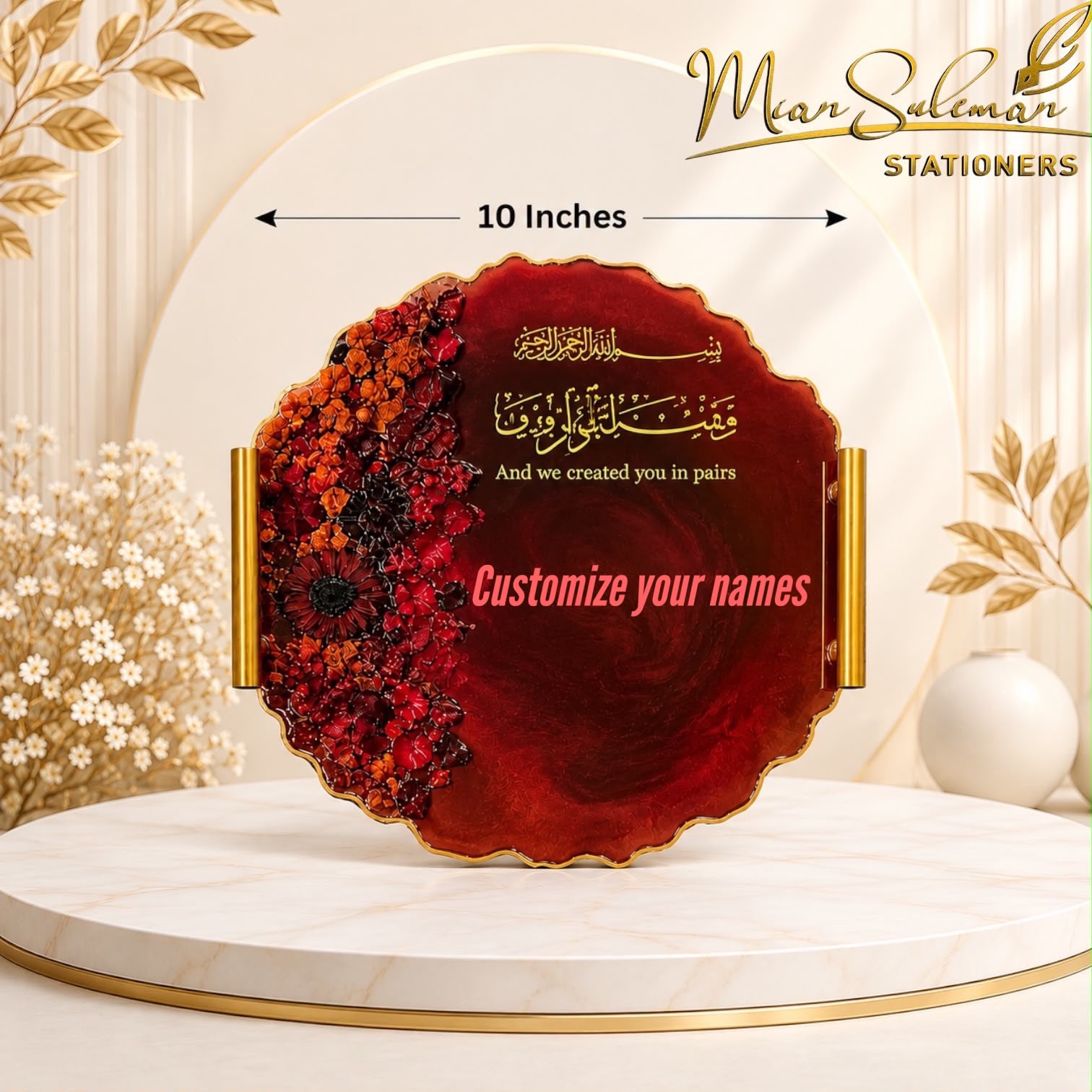 Customized Resin Nikkah Plater Thumb Box