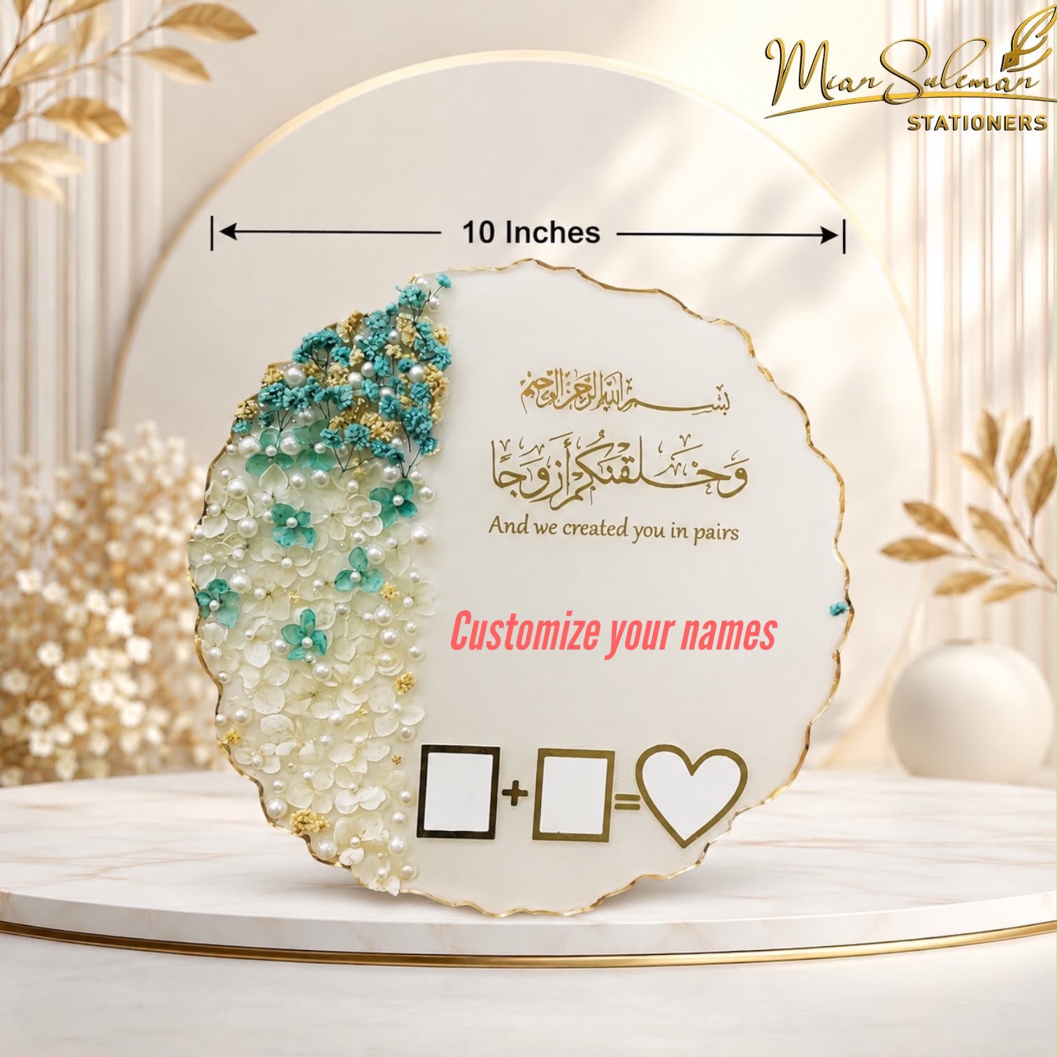 Customized Resin Nikkah Thumb Board Plaque